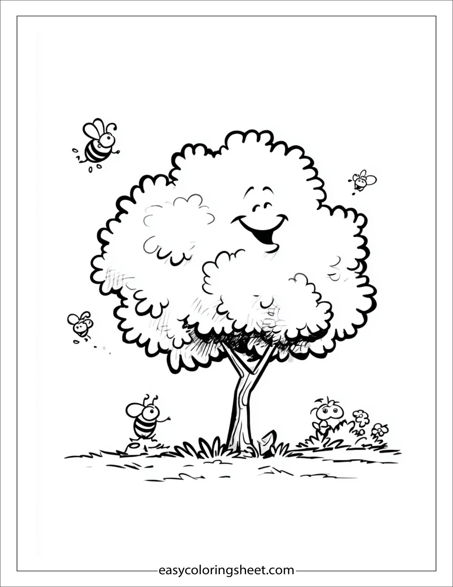 The Tall Tree laughing with bees