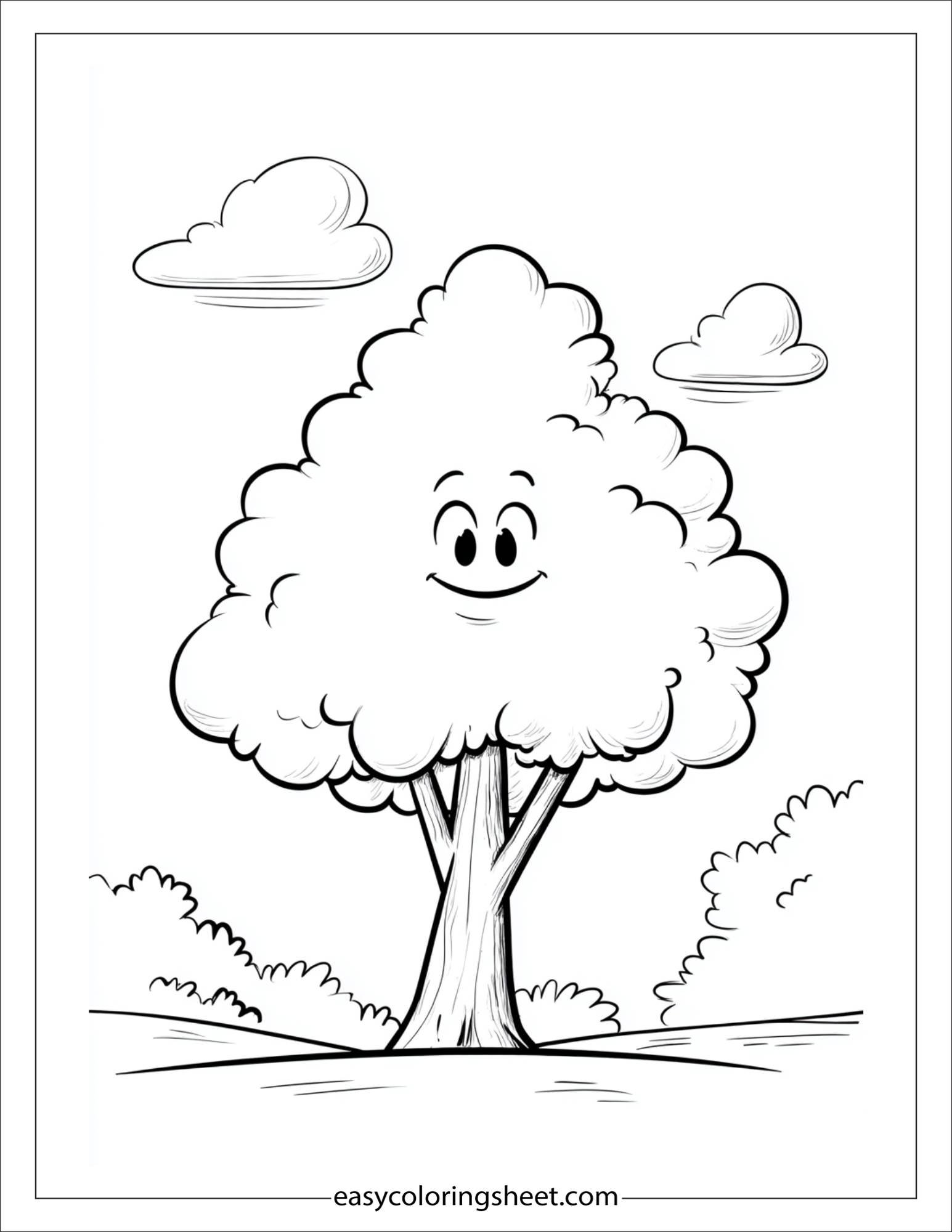 The Tall Tree smiling with cloud above