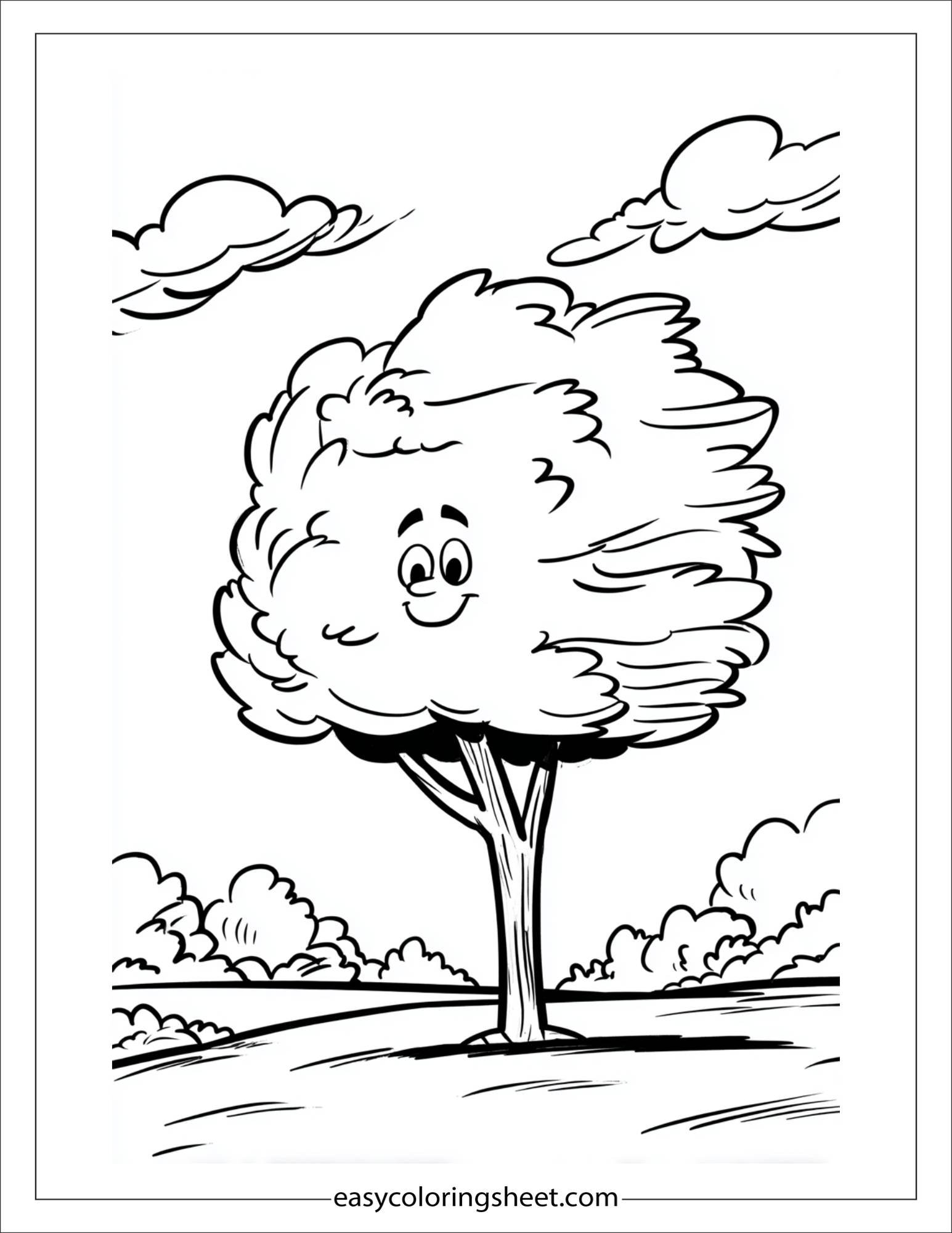 The Tall Tree swaying with breeze