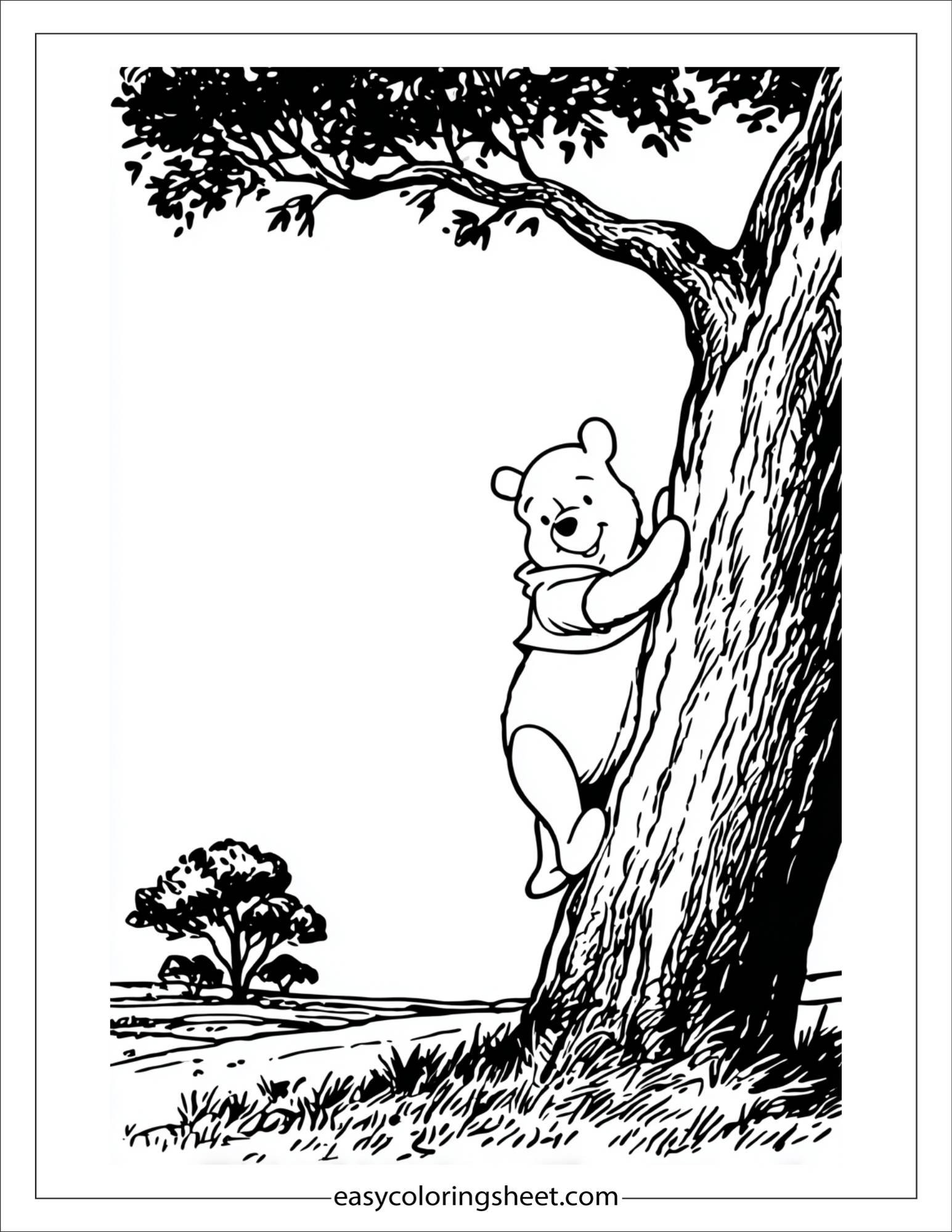 Winnie-the-Pooh climbing tree