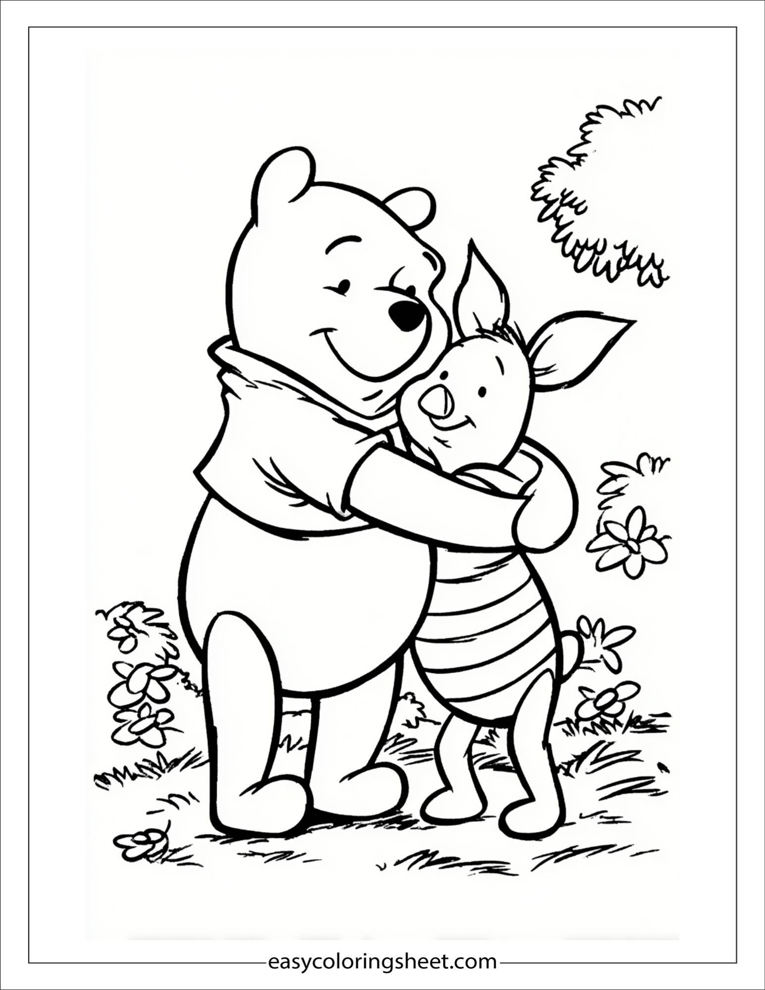 Winnie-the-Pooh giving a big hug