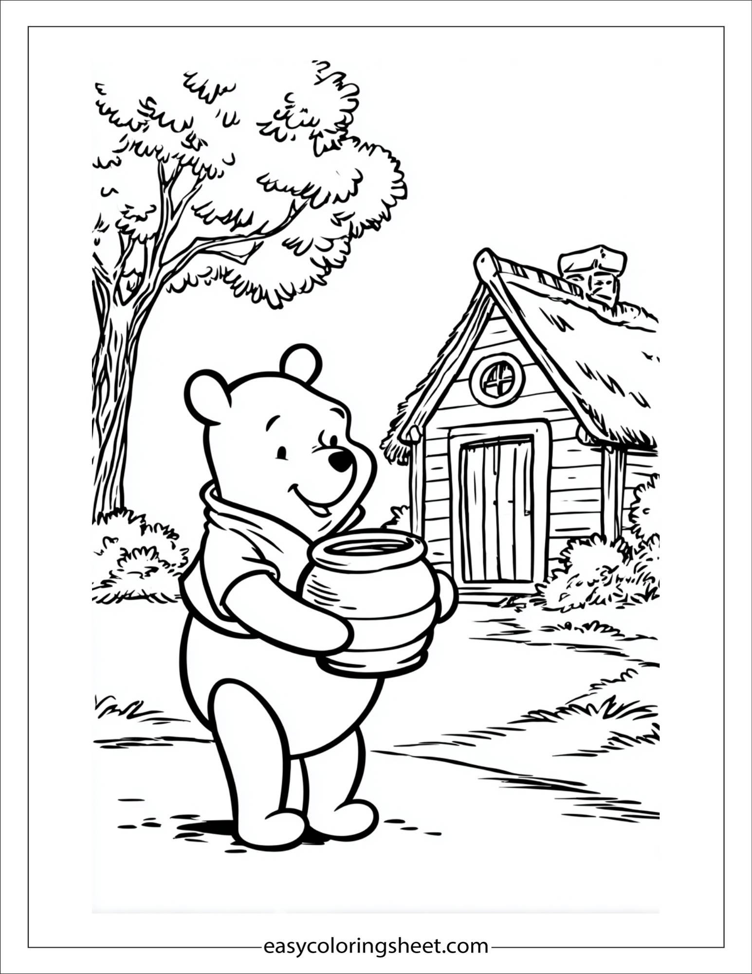 Winnie-the-Pooh holding honey pot