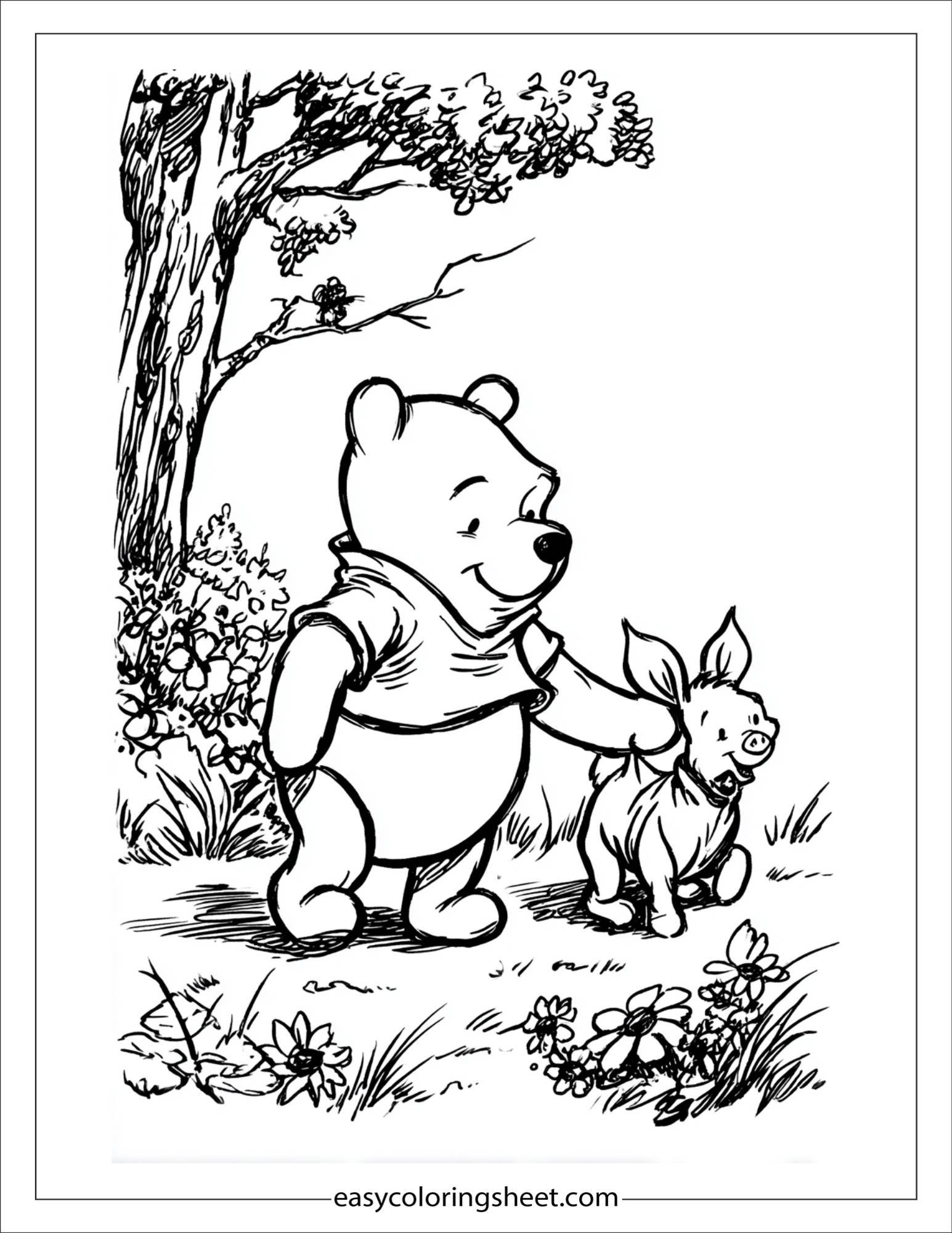 Winnie-the-Pooh tickling Eeyore
