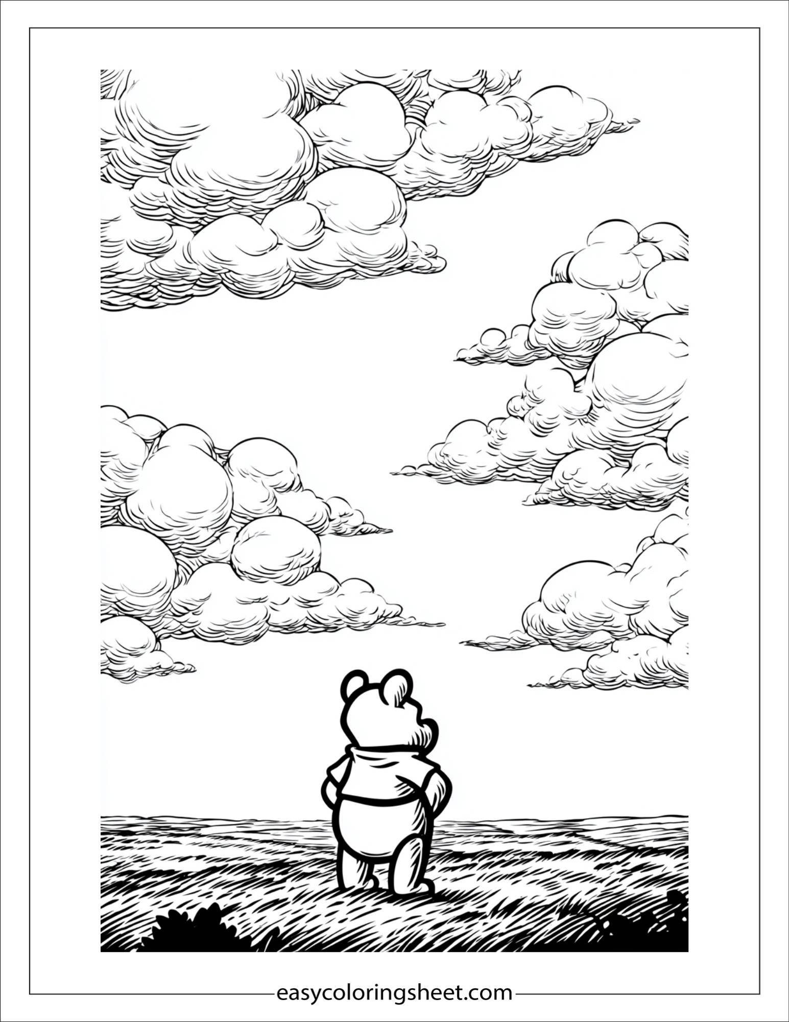Winnie-the-Pooh watching clouds