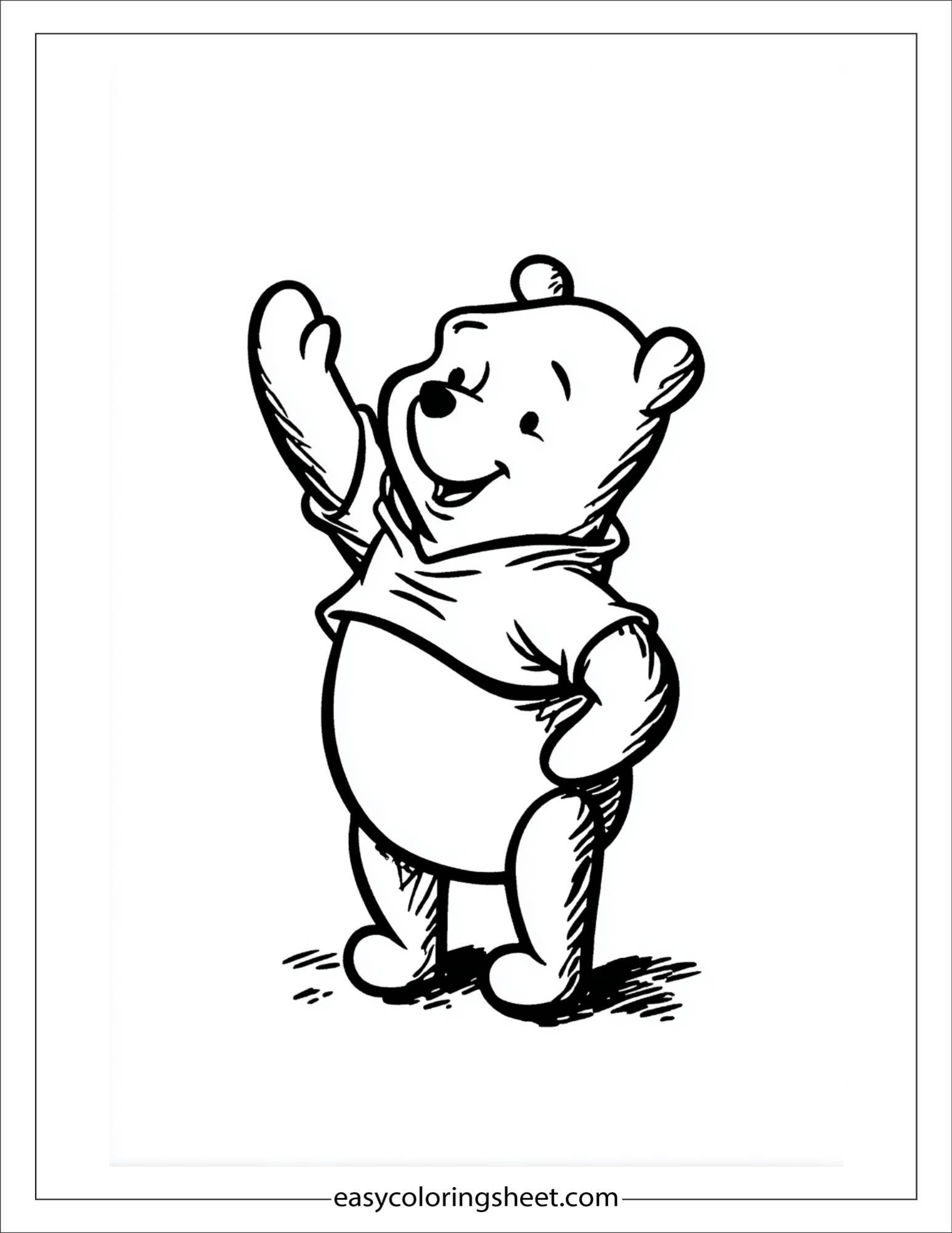 Winnie-the-Pooh waving gently
