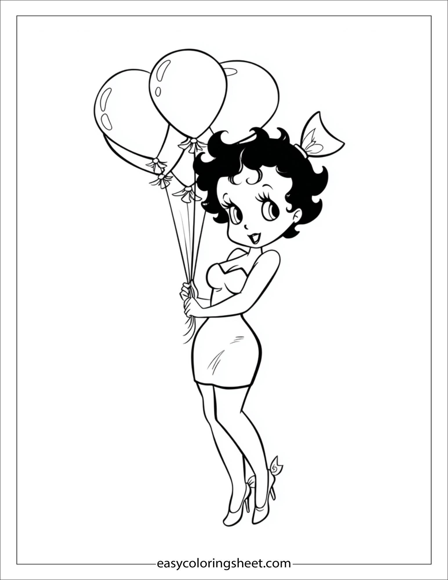 betty boop holding balloons