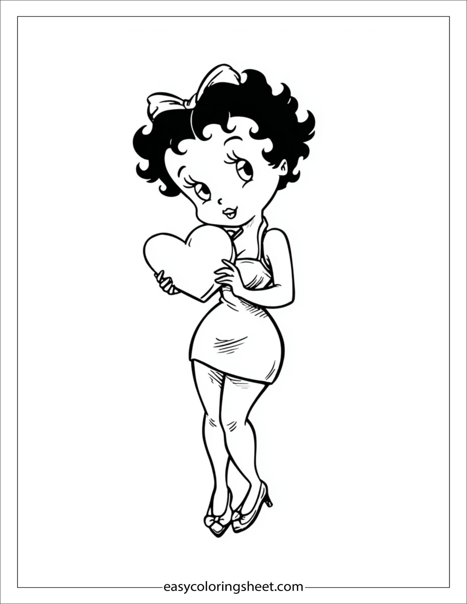betty boop holding heart