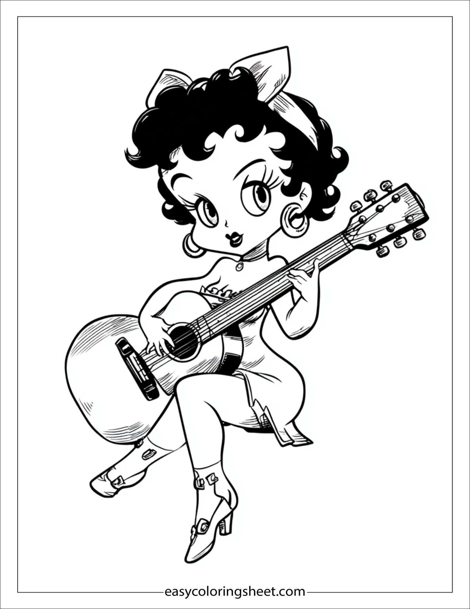 betty boop playing guitar