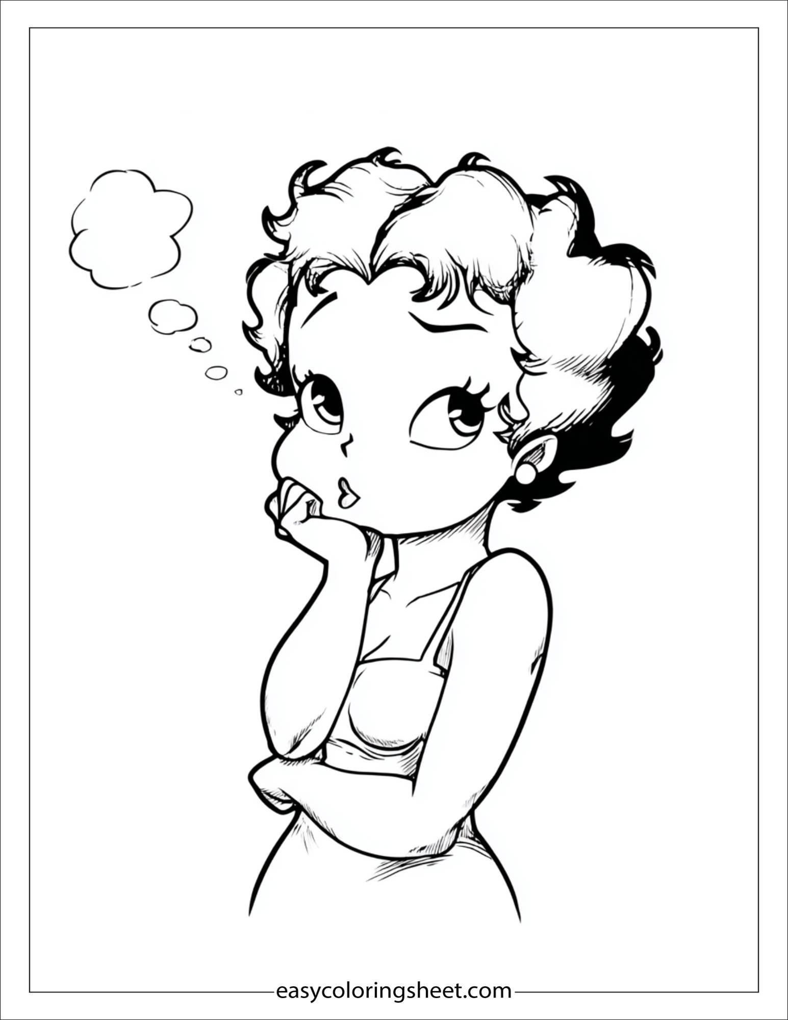 betty boop thinking