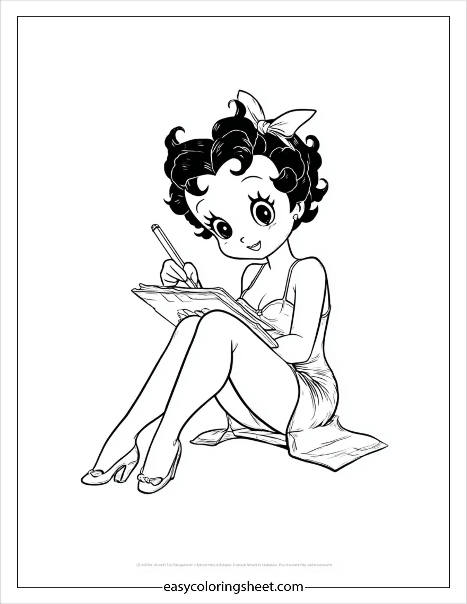 betty boop writing