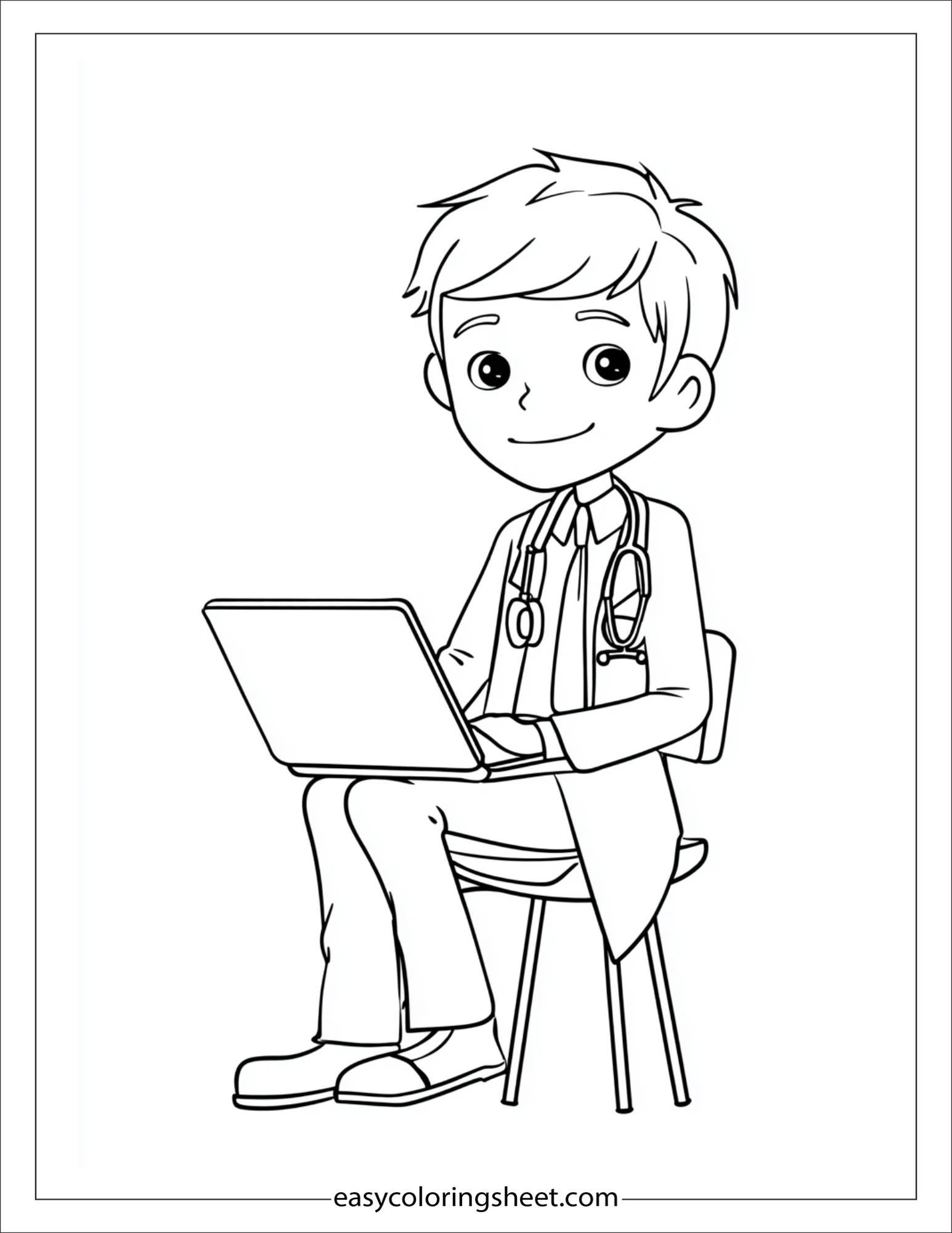 doctor determined using laptop