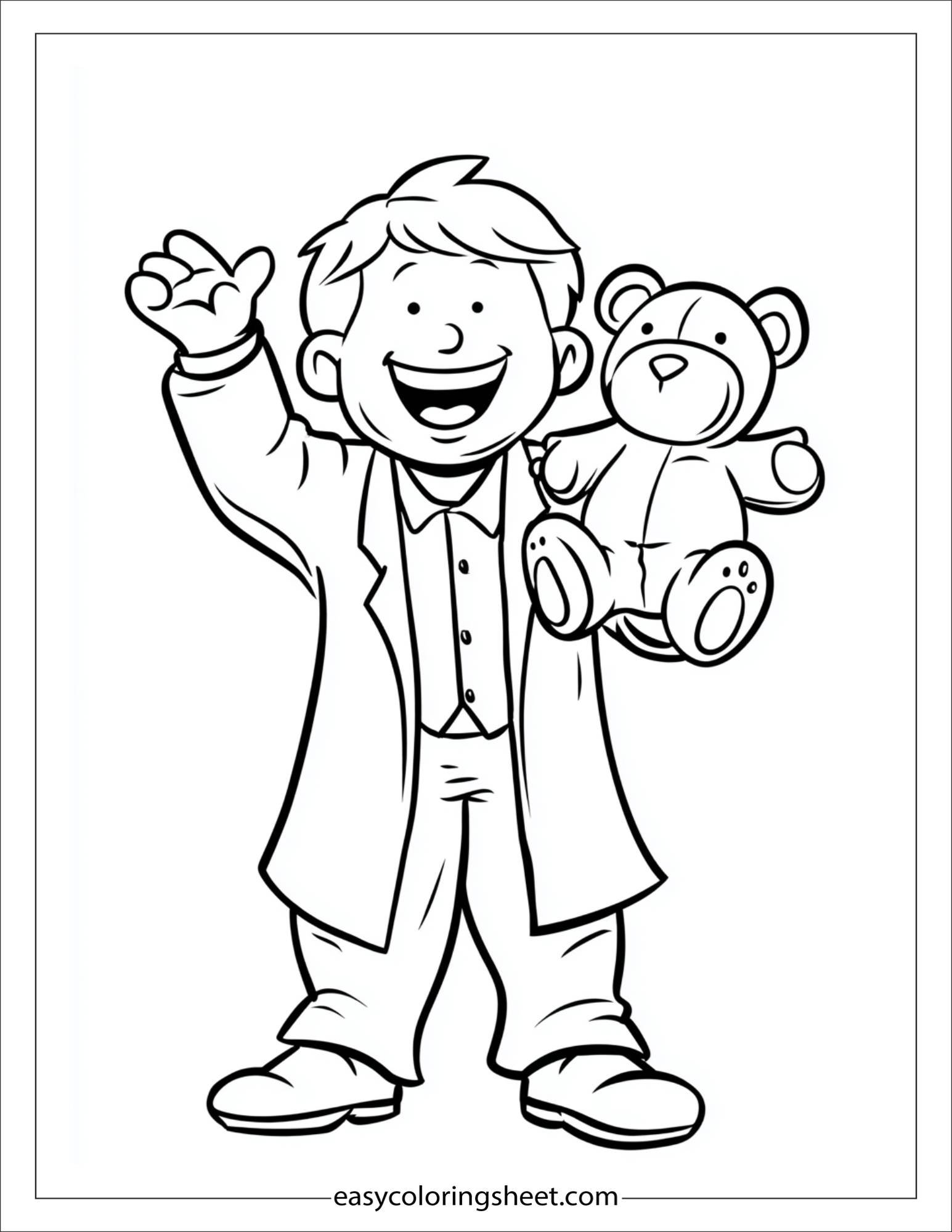 doctor happy holding teddy bear