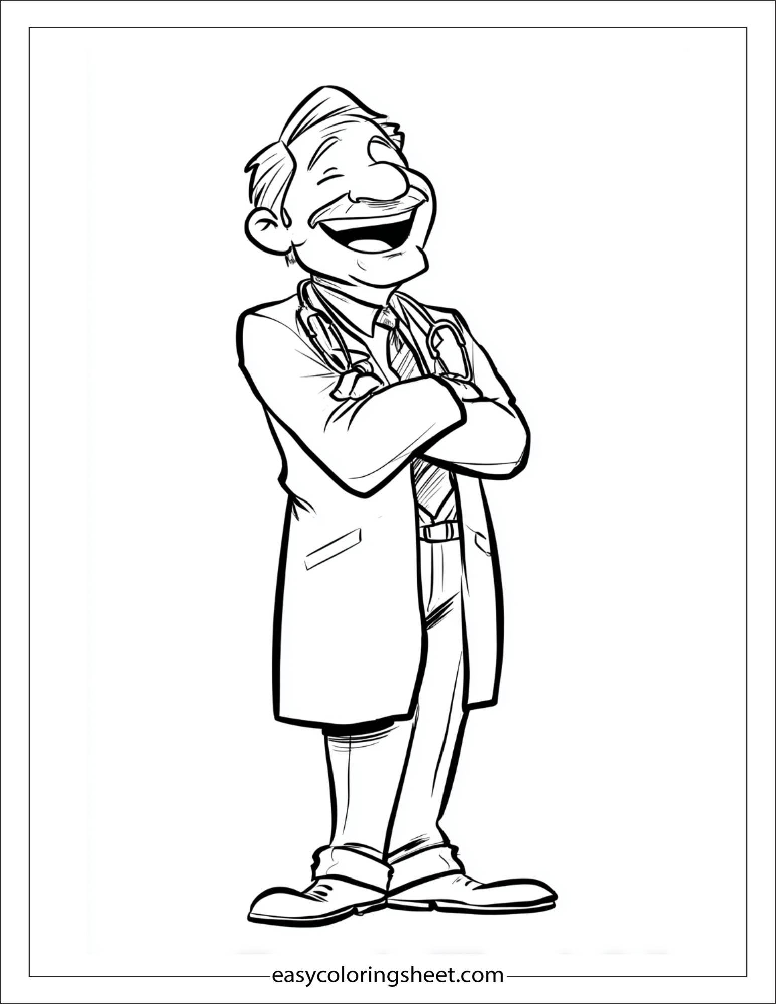 doctor relaxed laughing gently