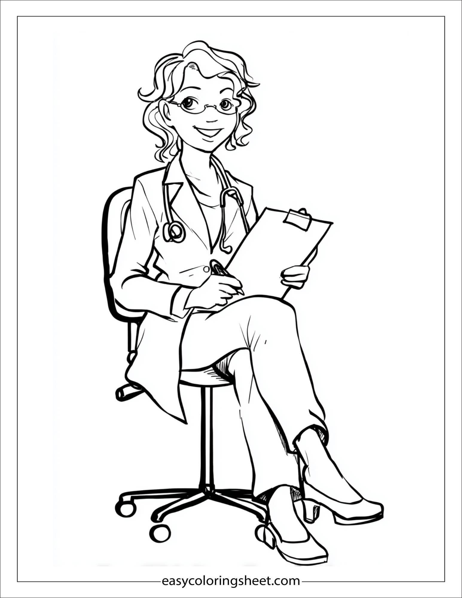 doctor relaxed sitting on a chair