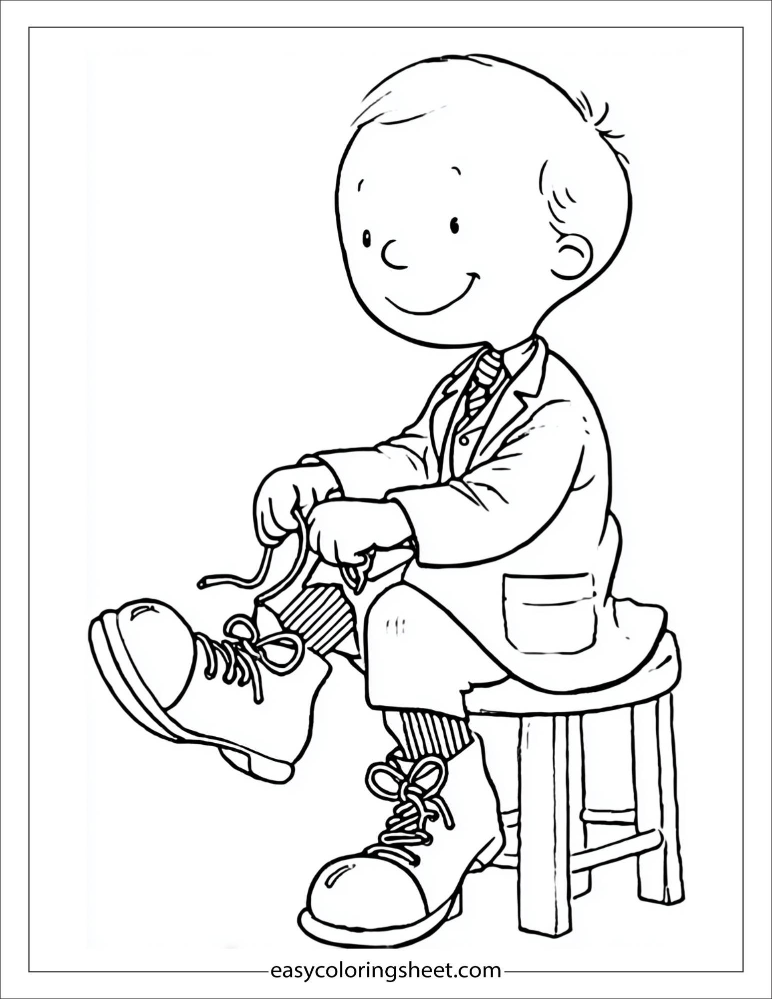 doctor relaxed tying shoelaces