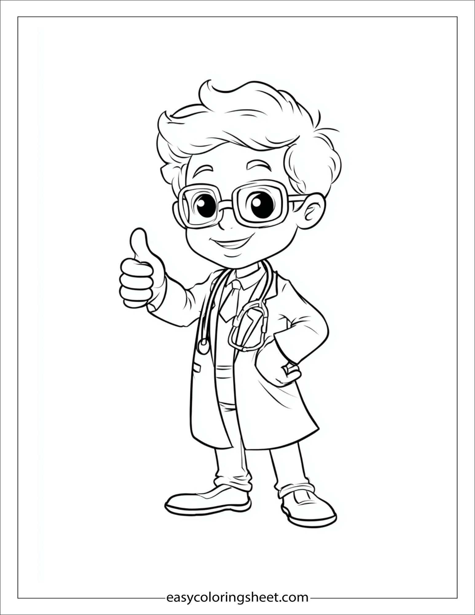 doctor thinking giving thumbs up