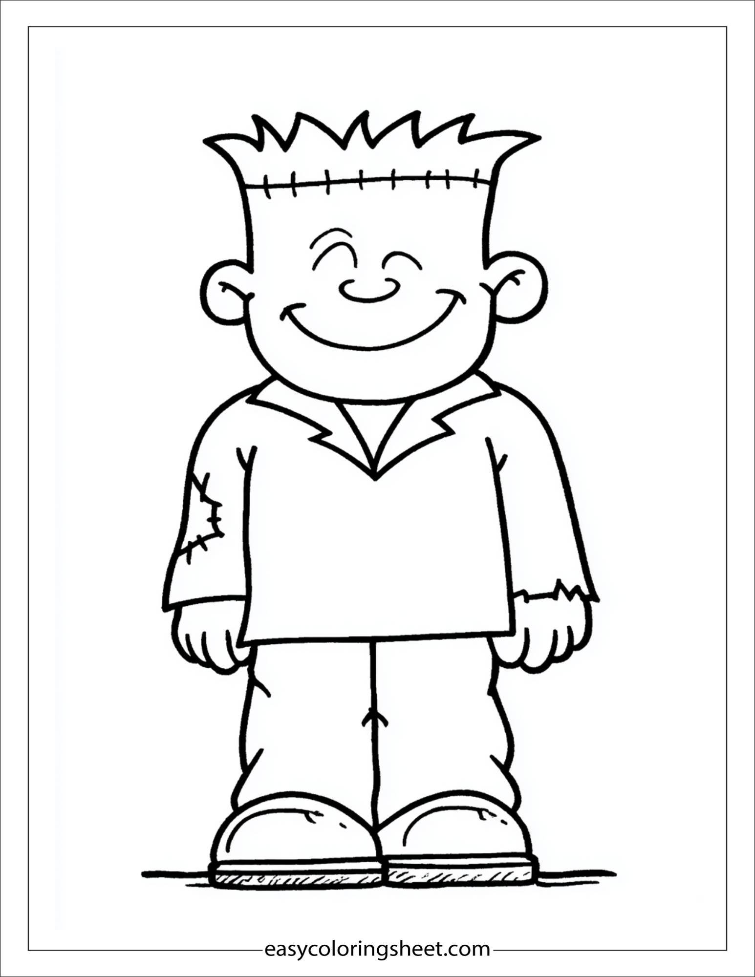 At Halloween, Frankenstein monster smiling