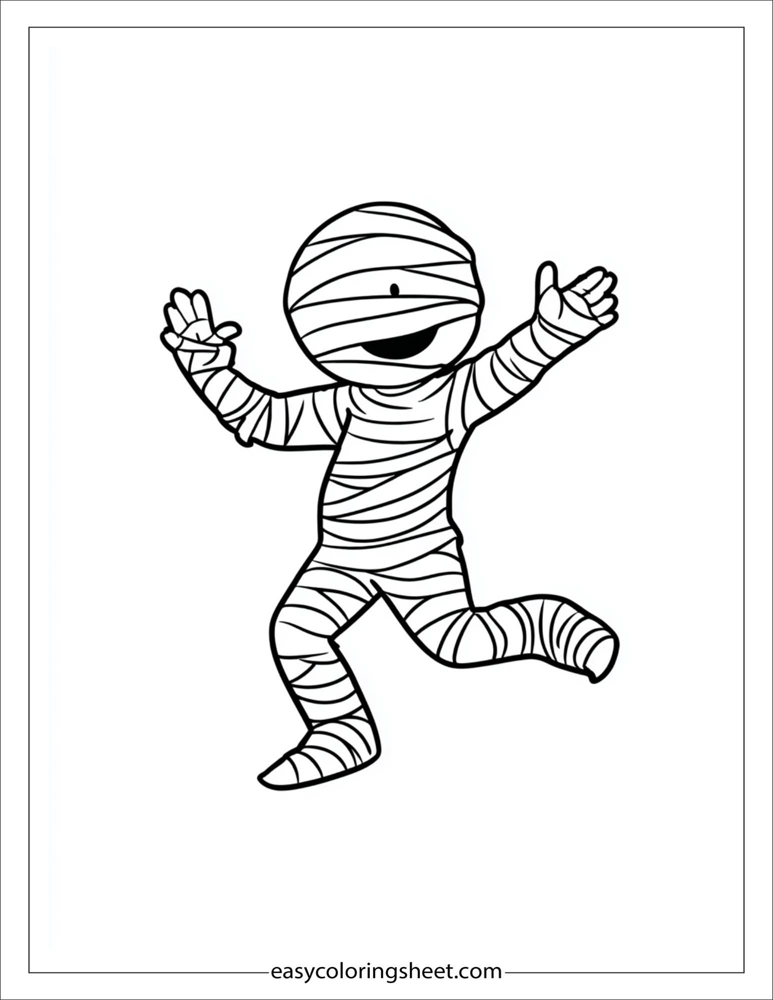 At Halloween, mummy dancing to music