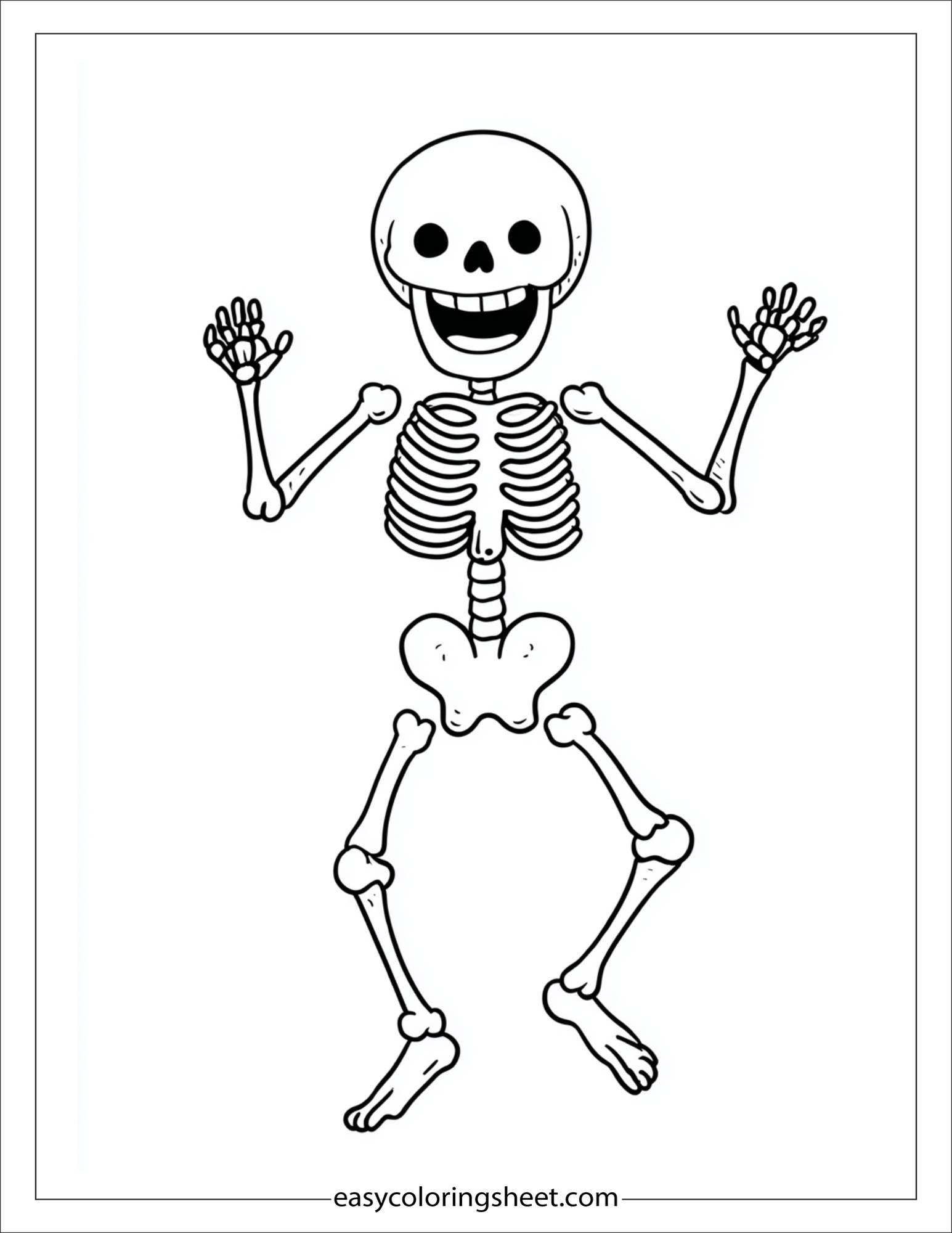 At Halloween, skeleton doing a funny dance