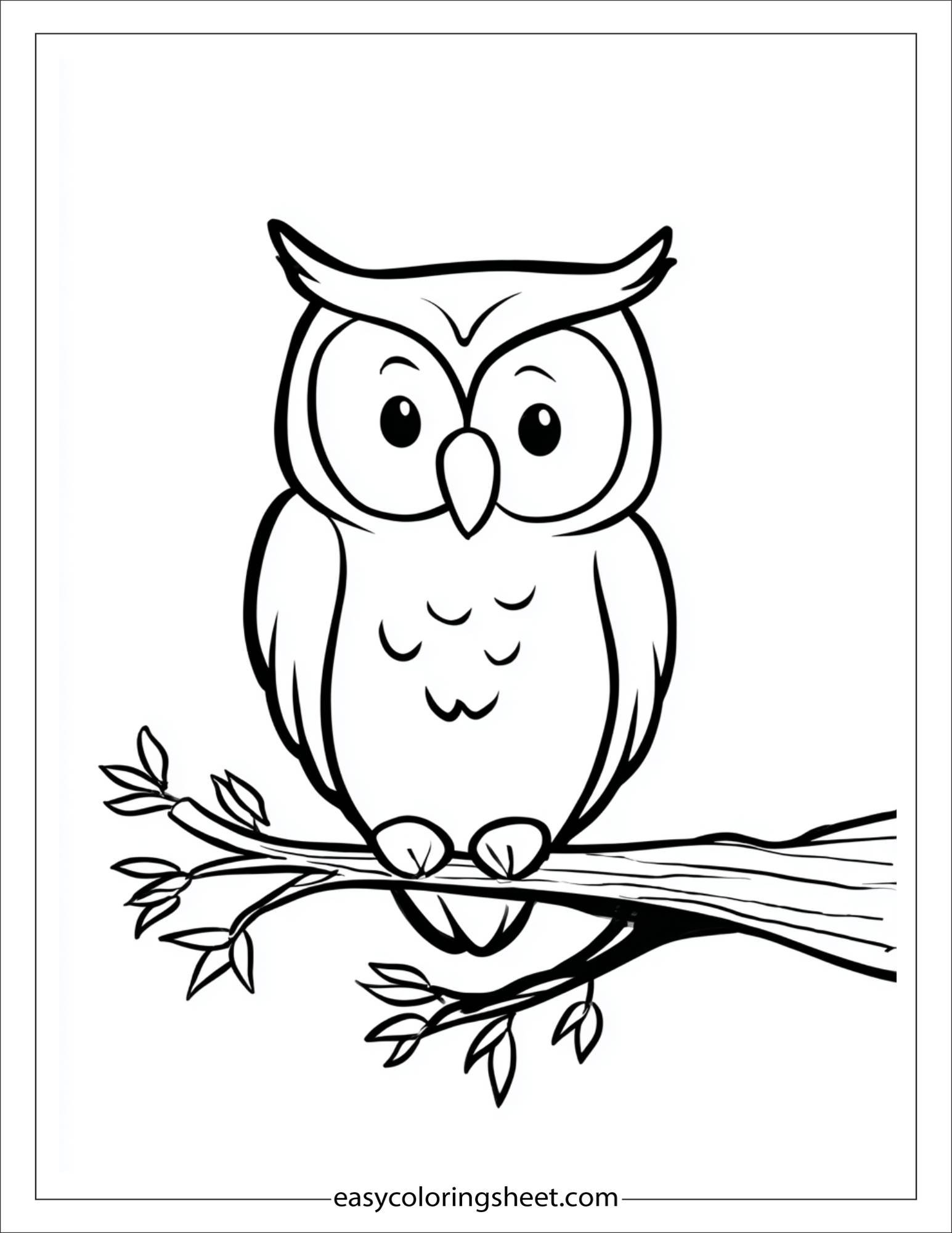 At Halloween, spooky owl on a crooked branch