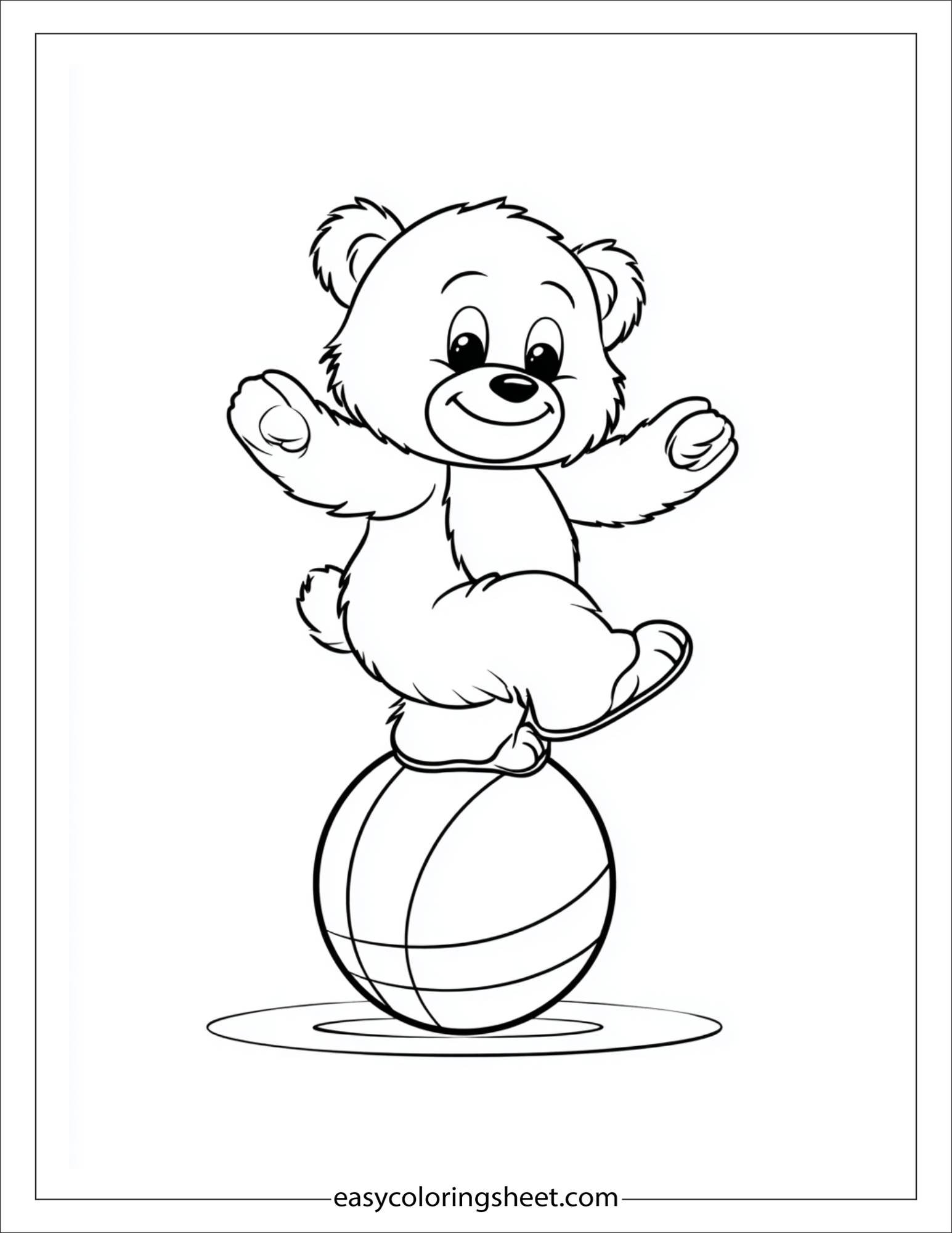 Bear balancing on a ball
