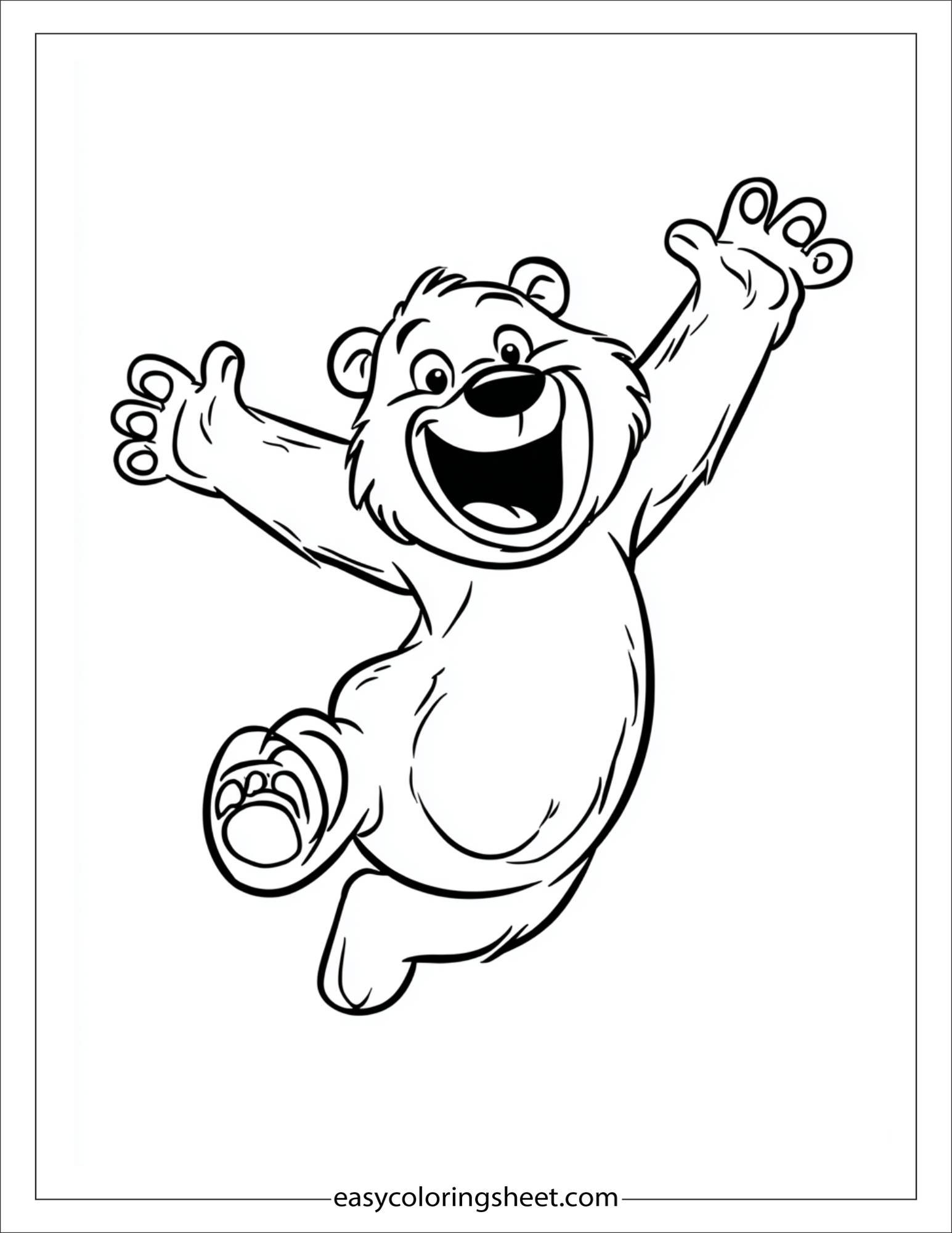 Bear jumping in excitement