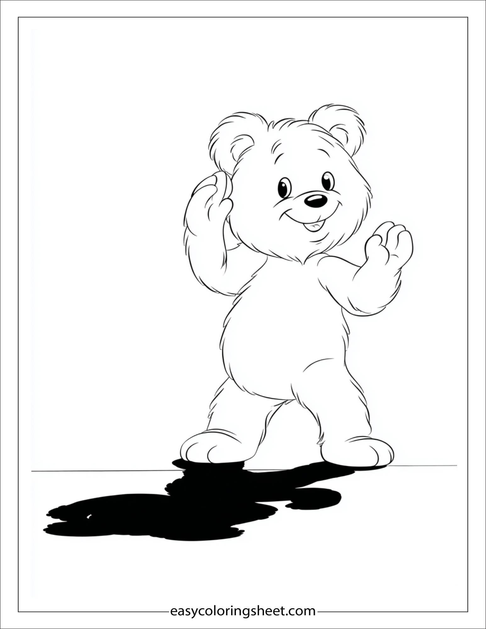 Bear making funny shadow puppets