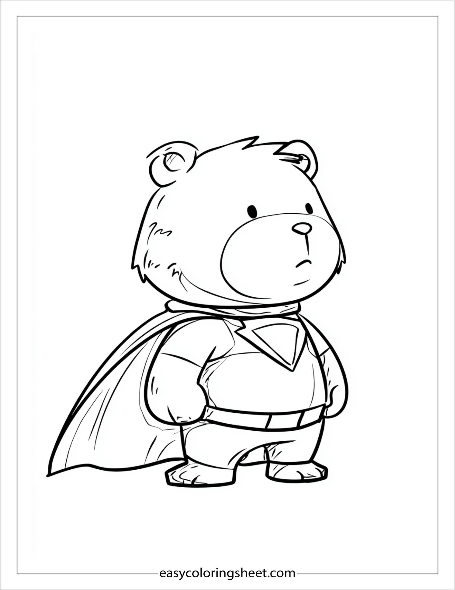 Bear pretending to be a superhero