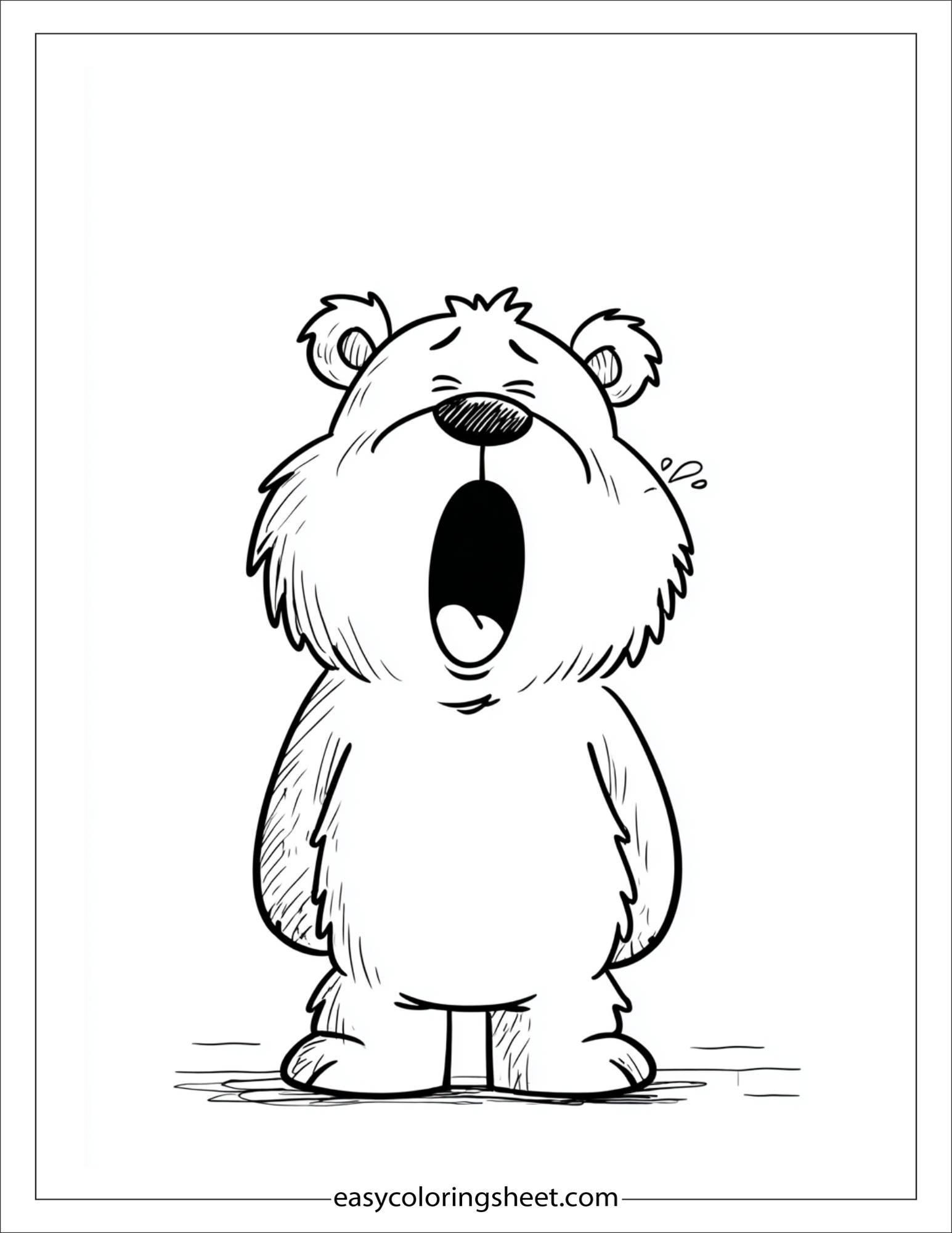 Bear sneezing with a big achoo!