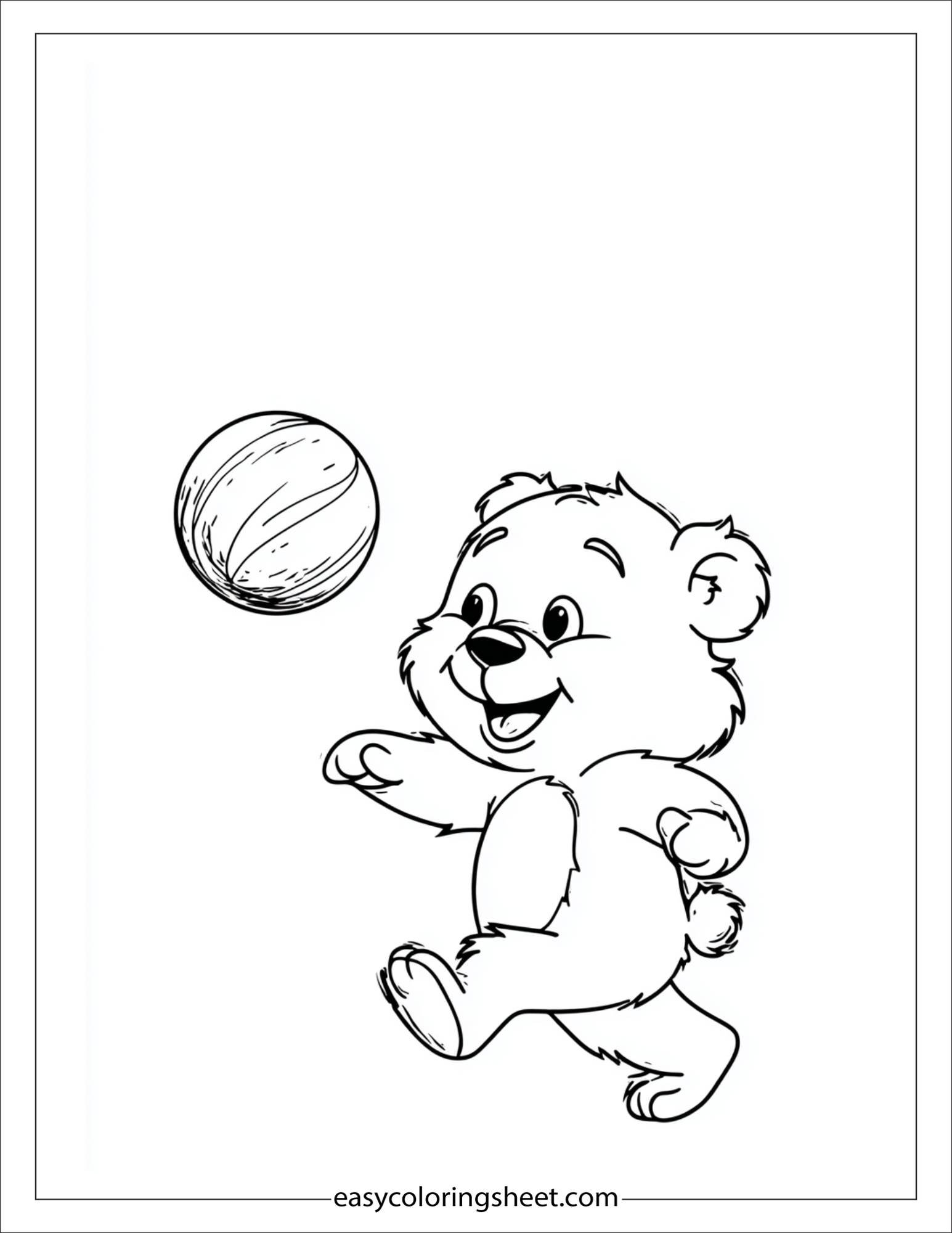 Bear startled by a bouncing ball