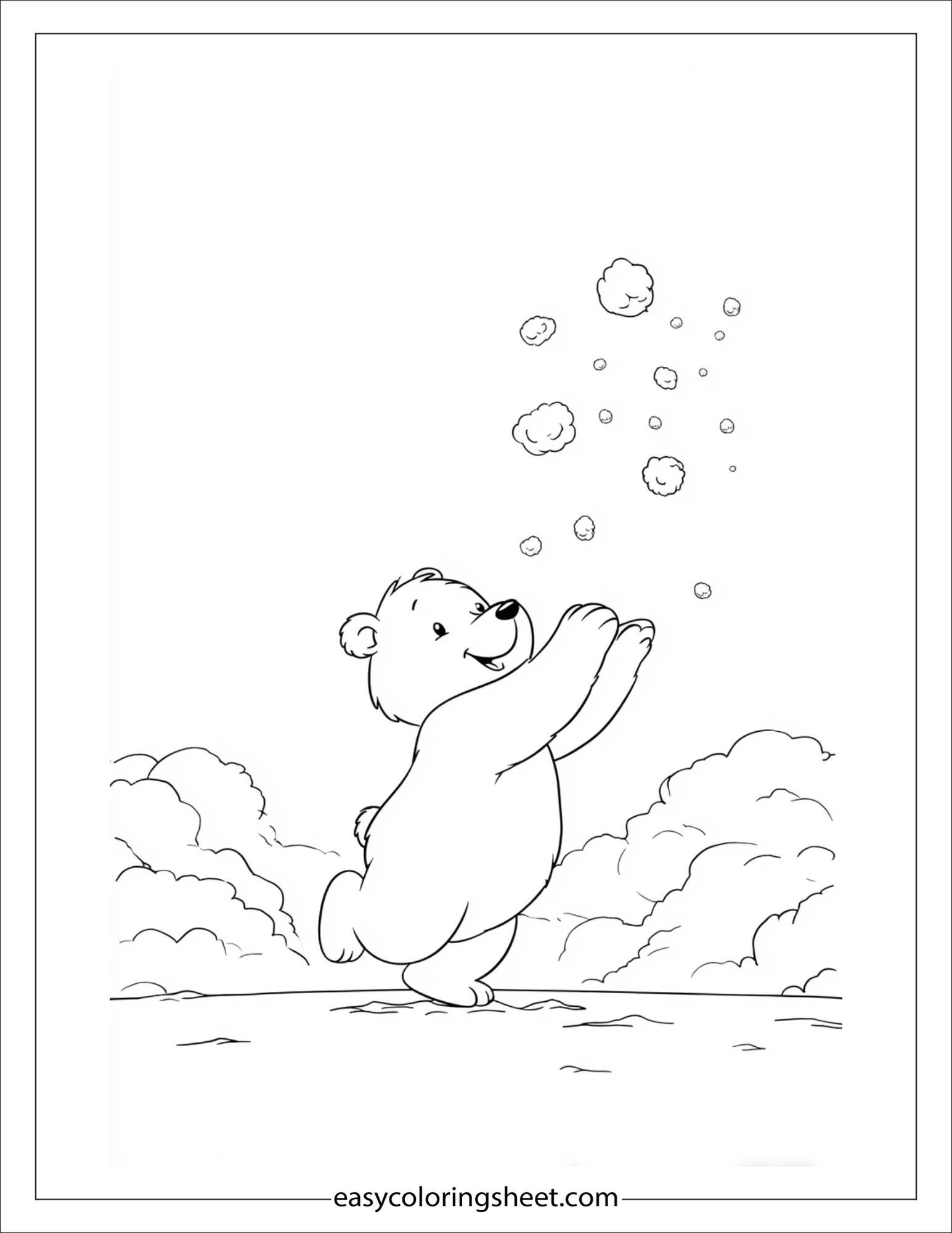 Bear tossing snow in the air