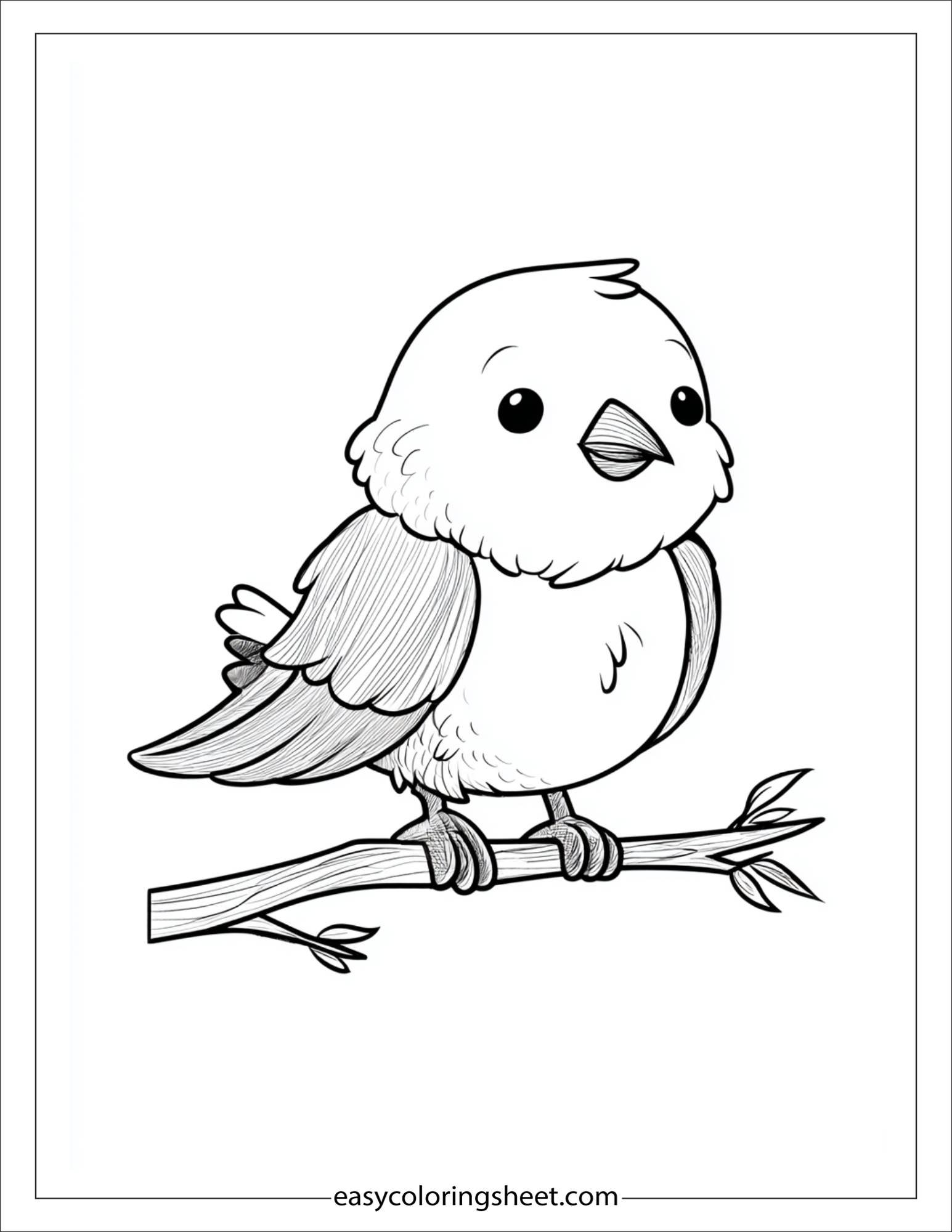 Bird holding twig