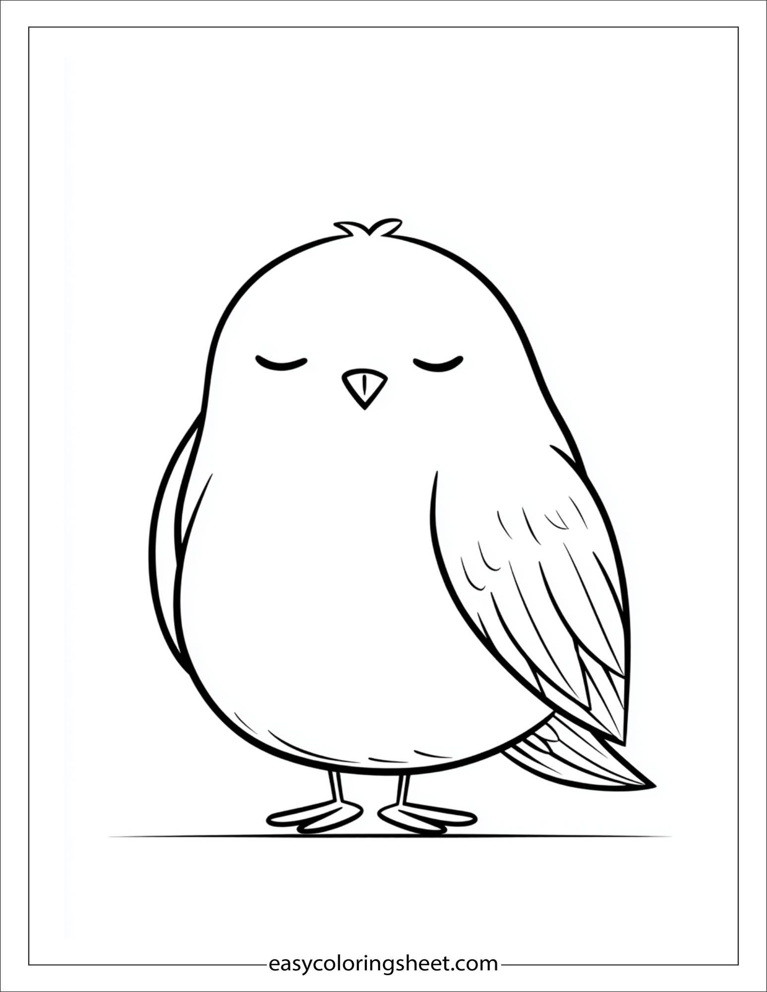 Bird sleeping peacefully