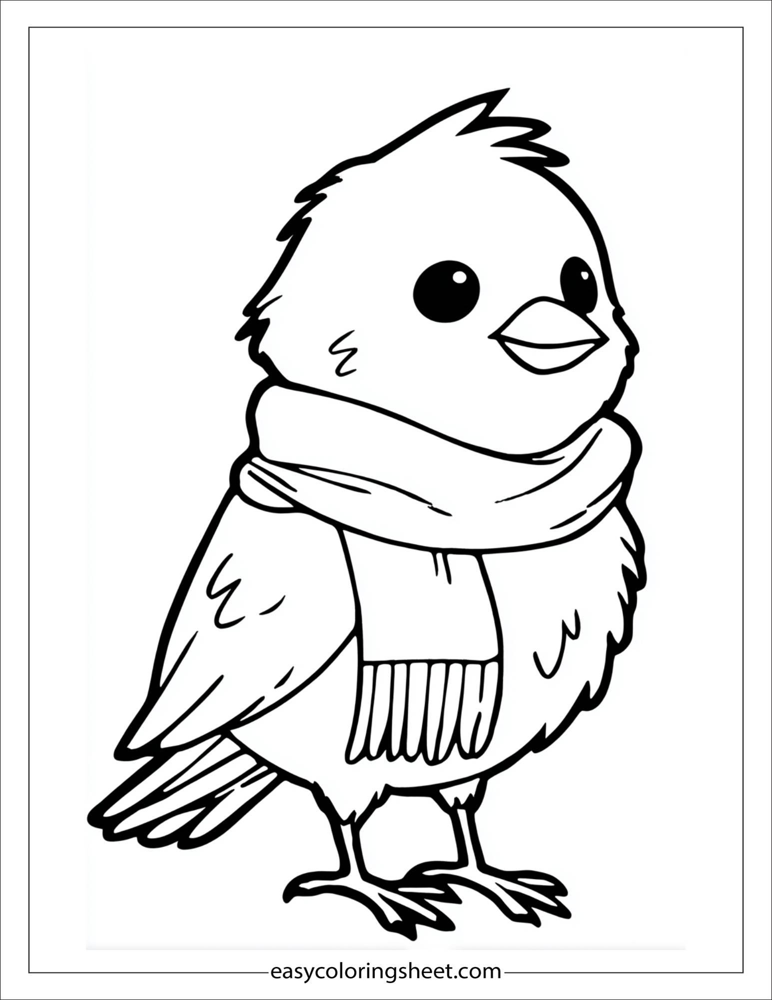 Bird wearing scarf