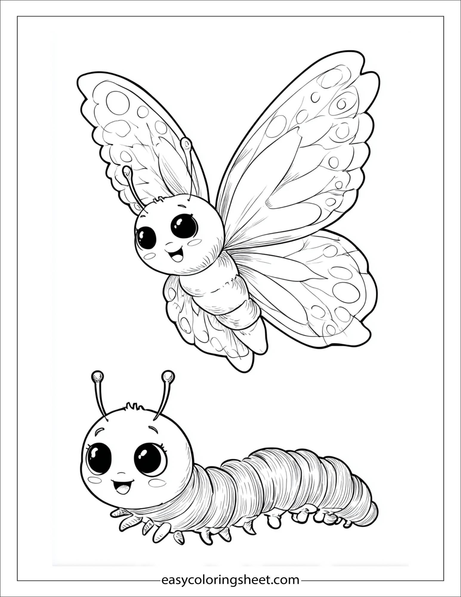 Butterfly and a caterpillar