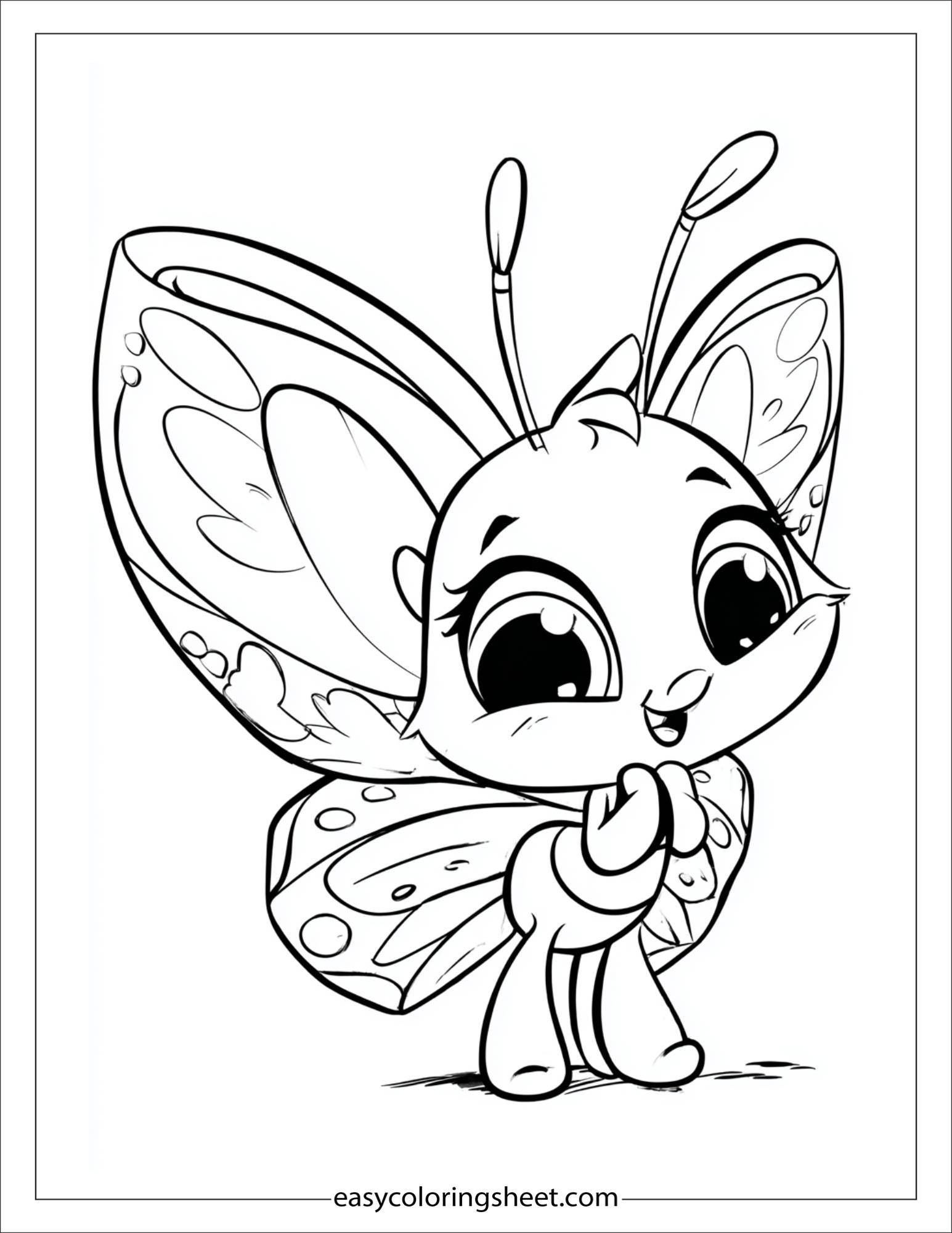 Butterfly feeling shy