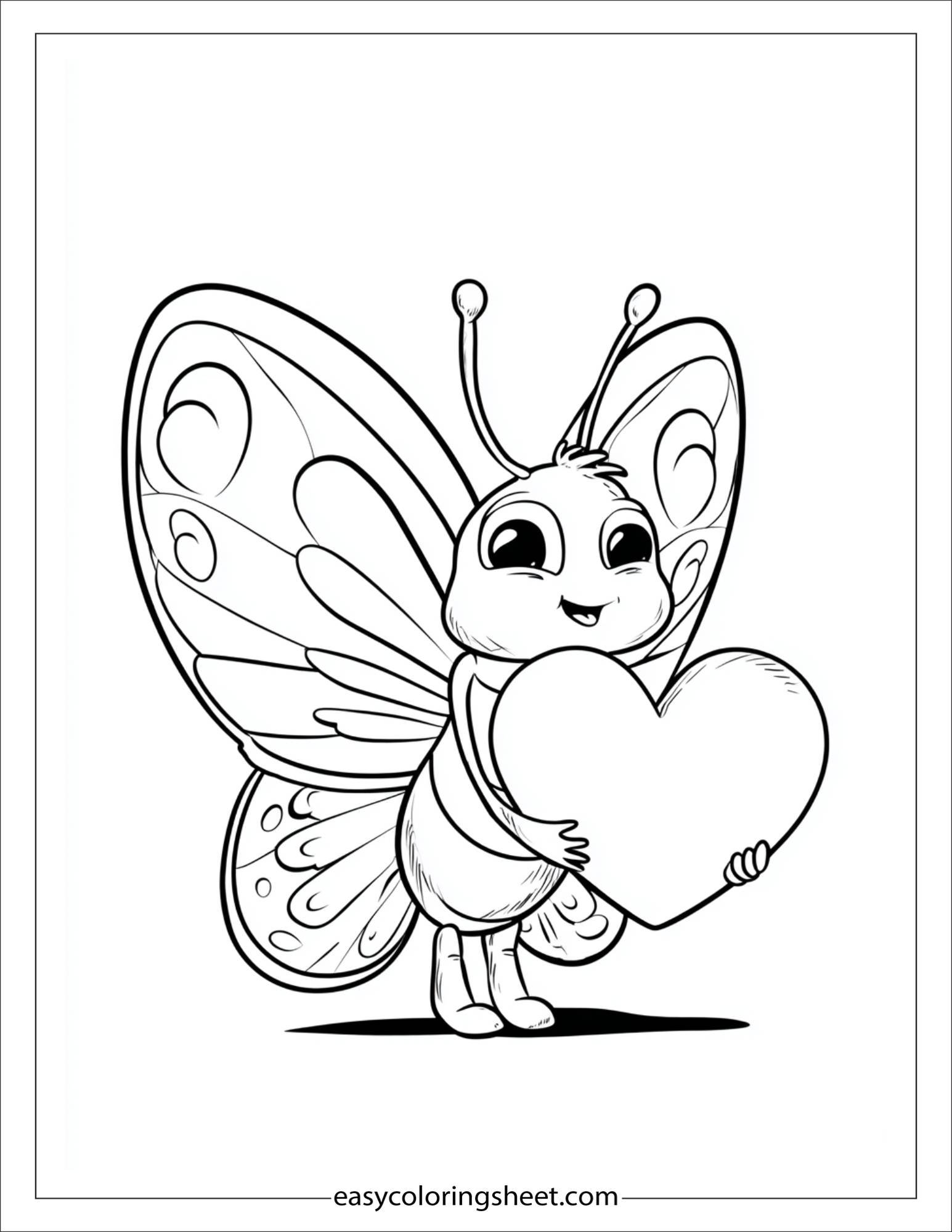 Butterfly holding a heart