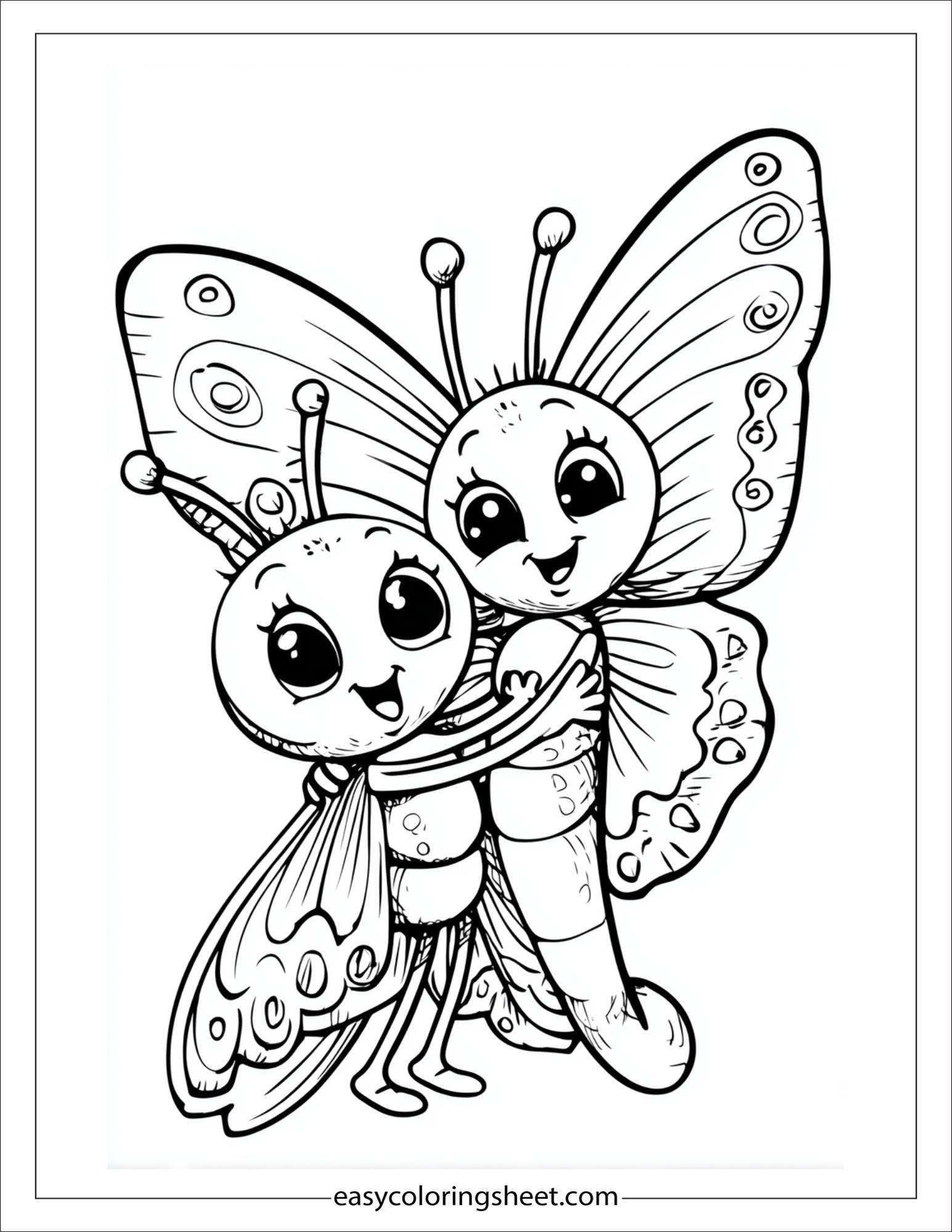 Butterfly hugging another butterfly