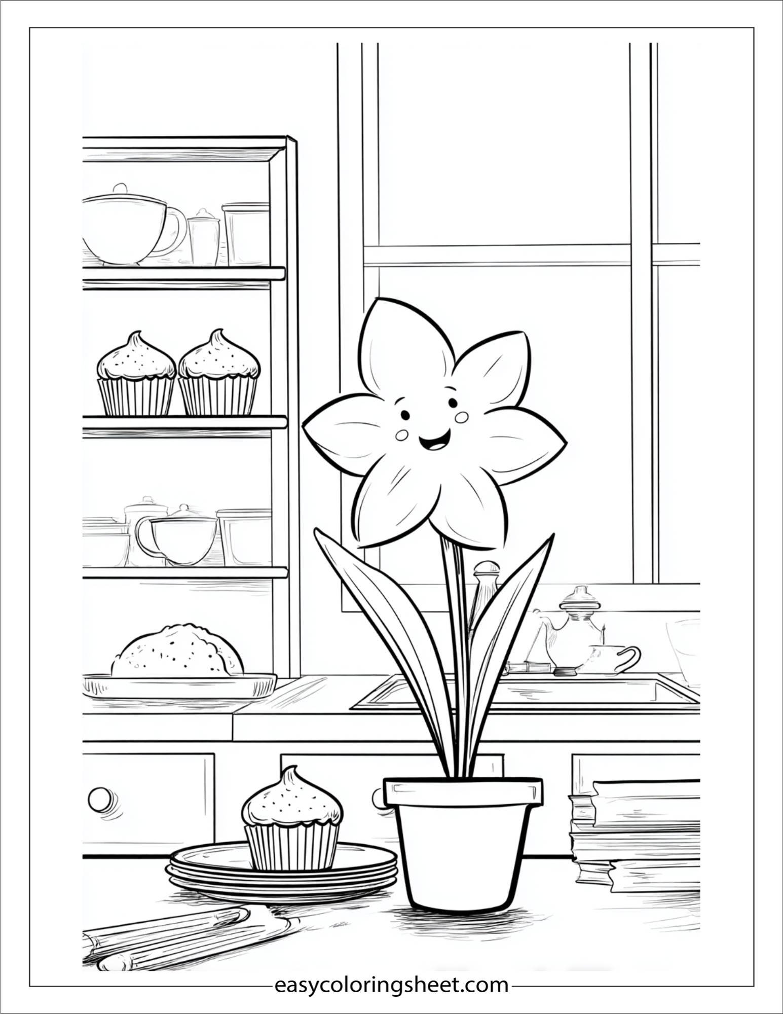 Daffodil baking cupcakes