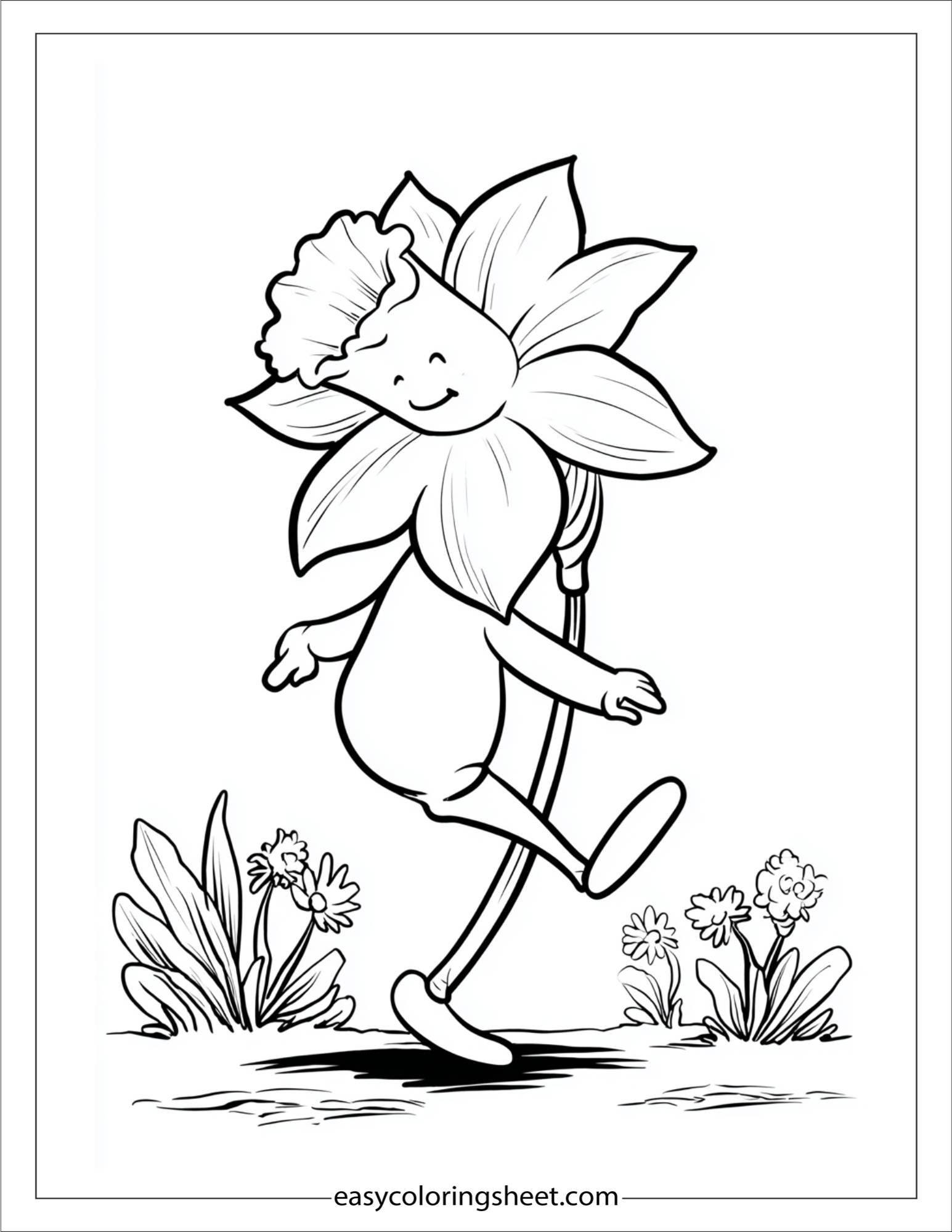 Daffodil balancing on one leg