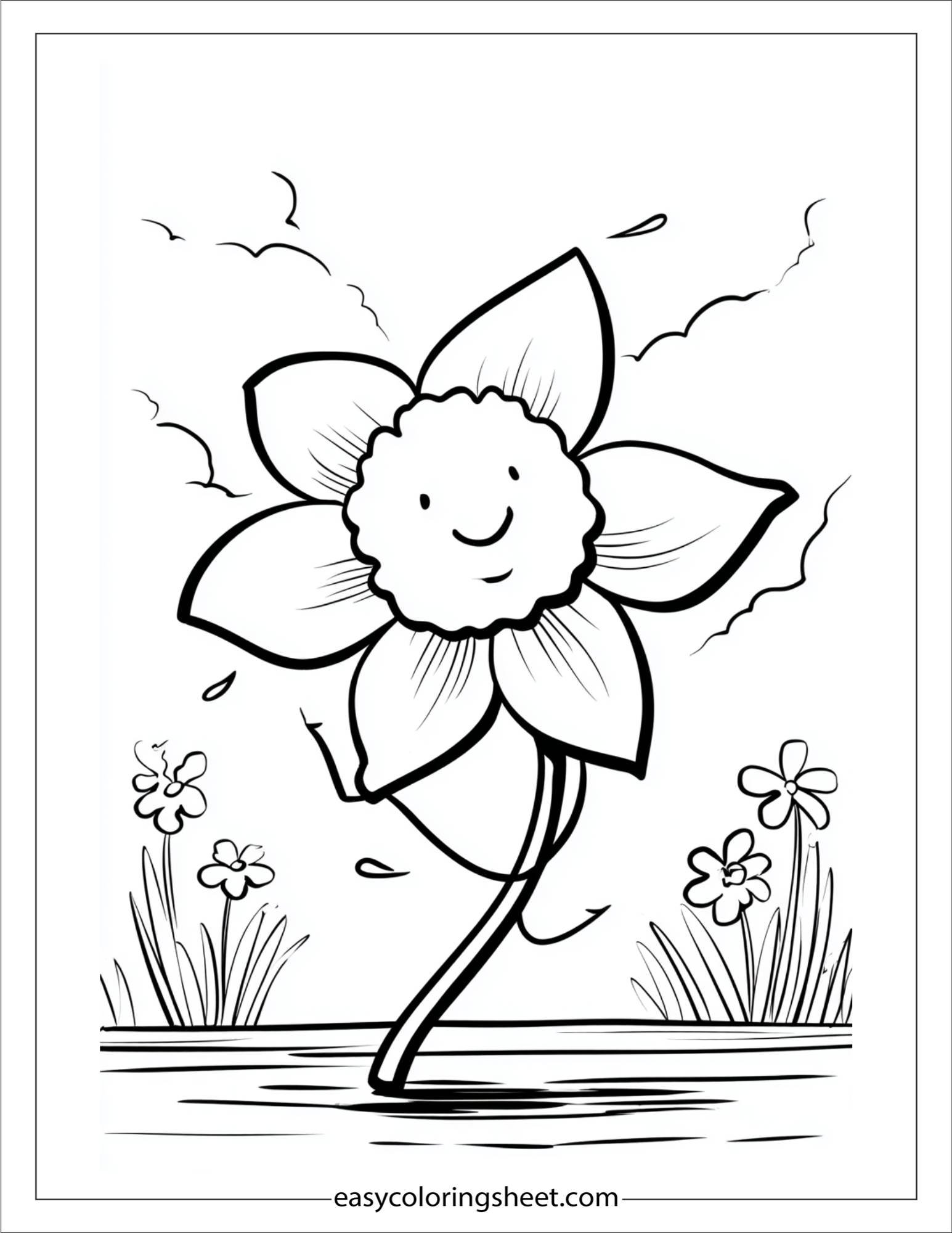 Daffodil dancing in the breeze