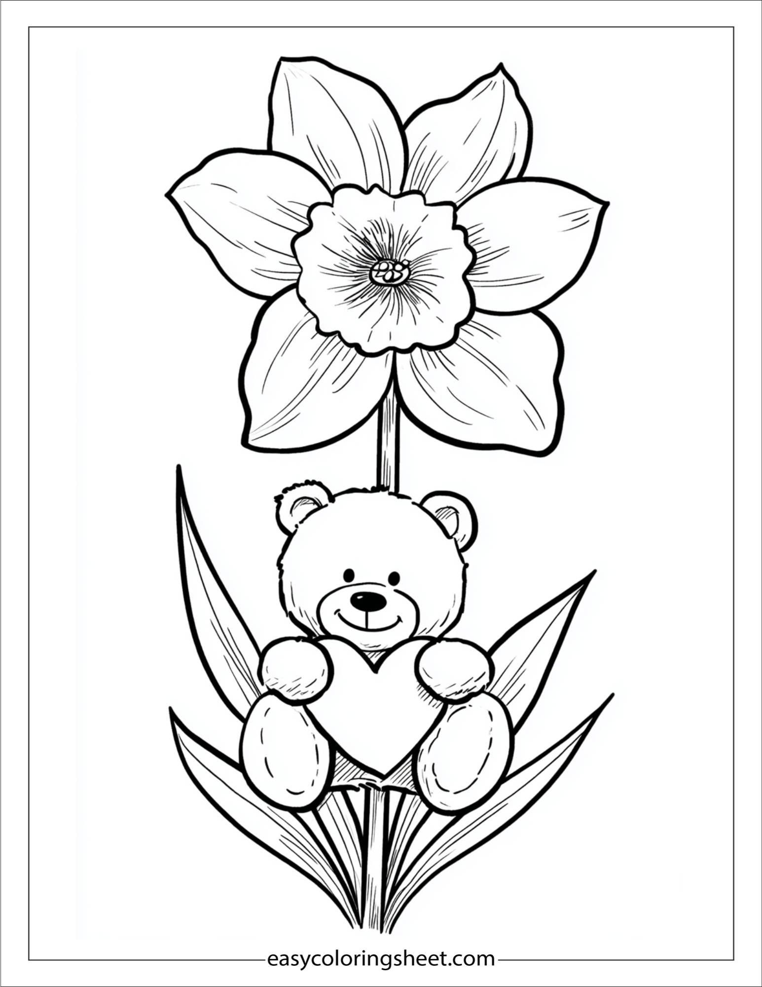 Daffodil hugging a teddy bear