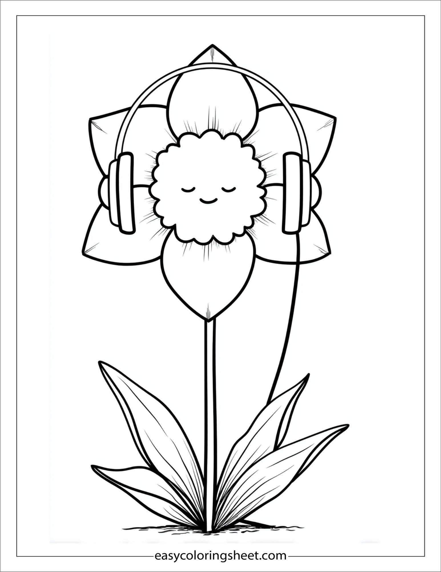 Daffodil listening to music