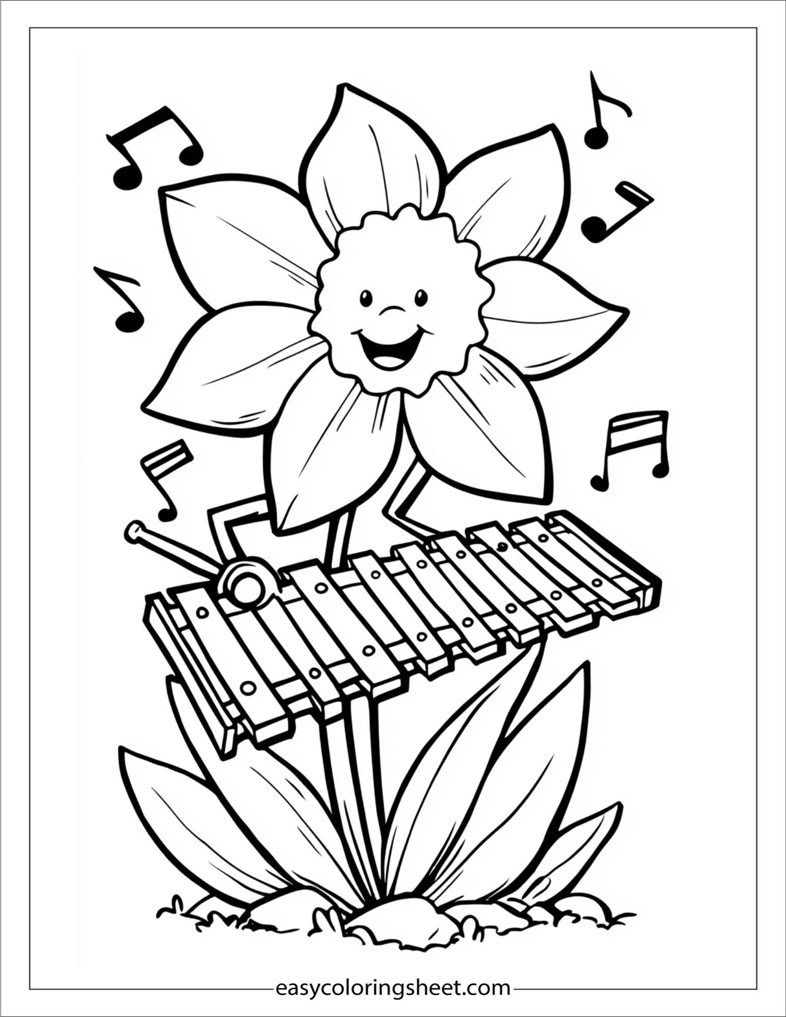 Daffodil playing xylophone
