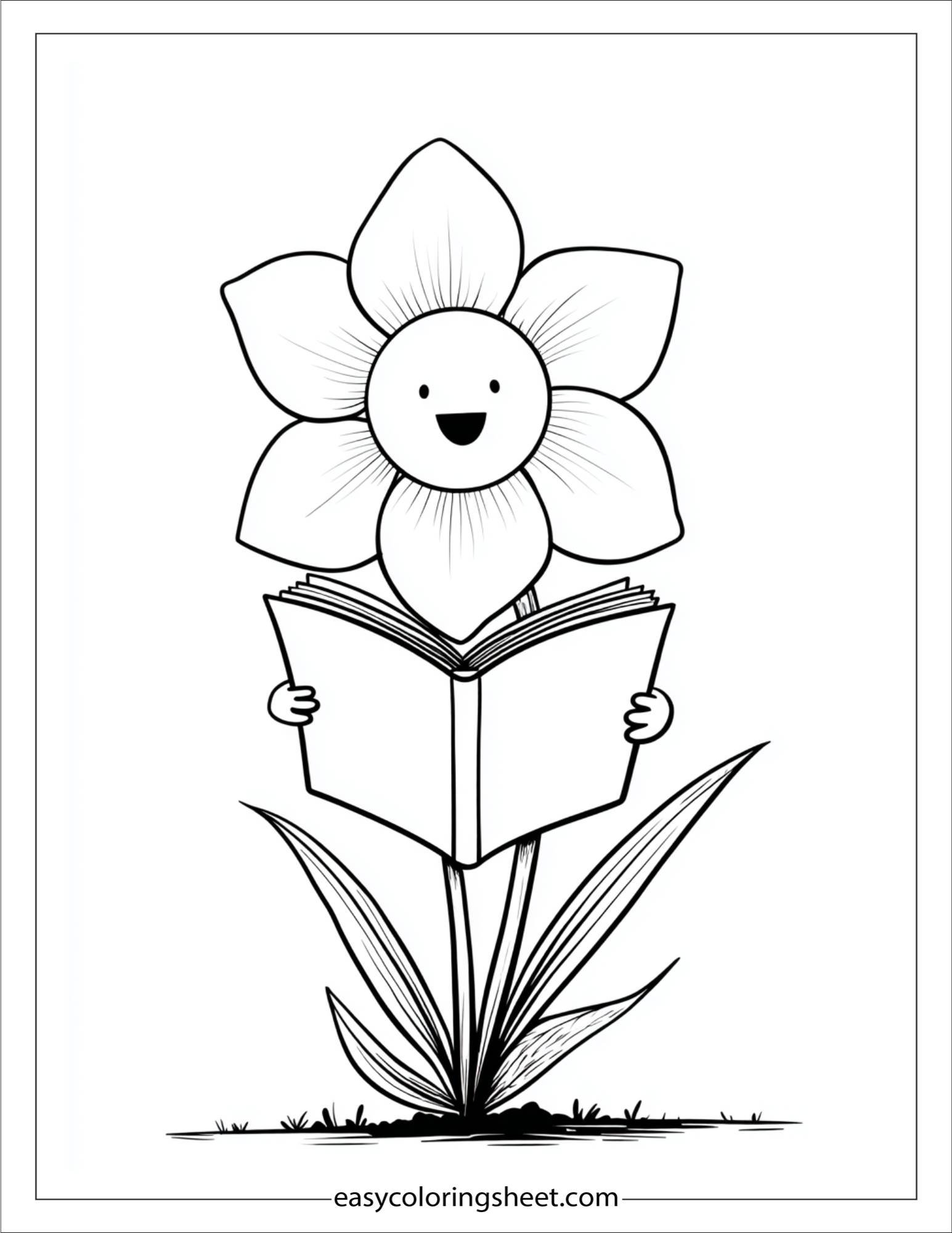 Daffodil reading a storybook