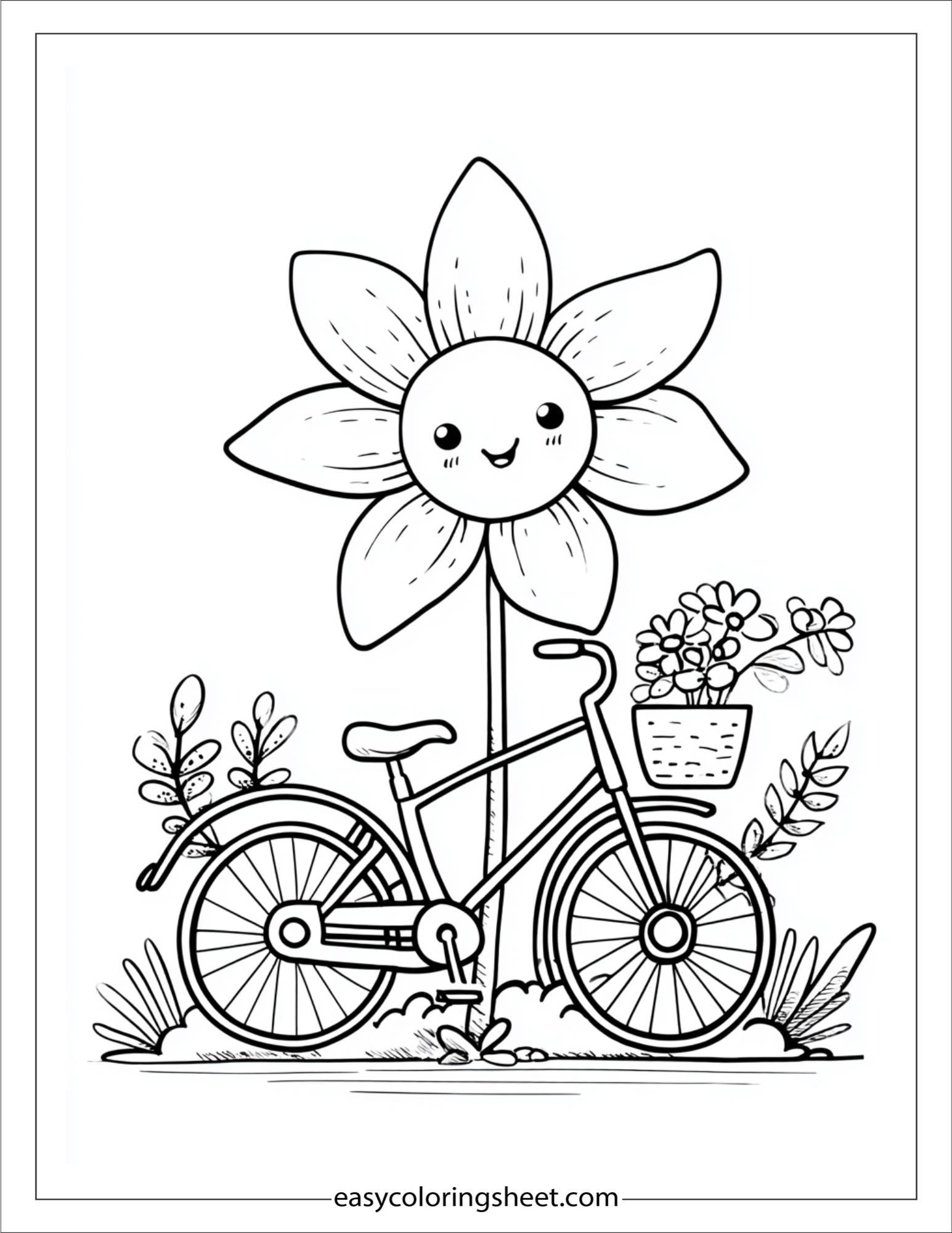 Daffodil riding a bicycle