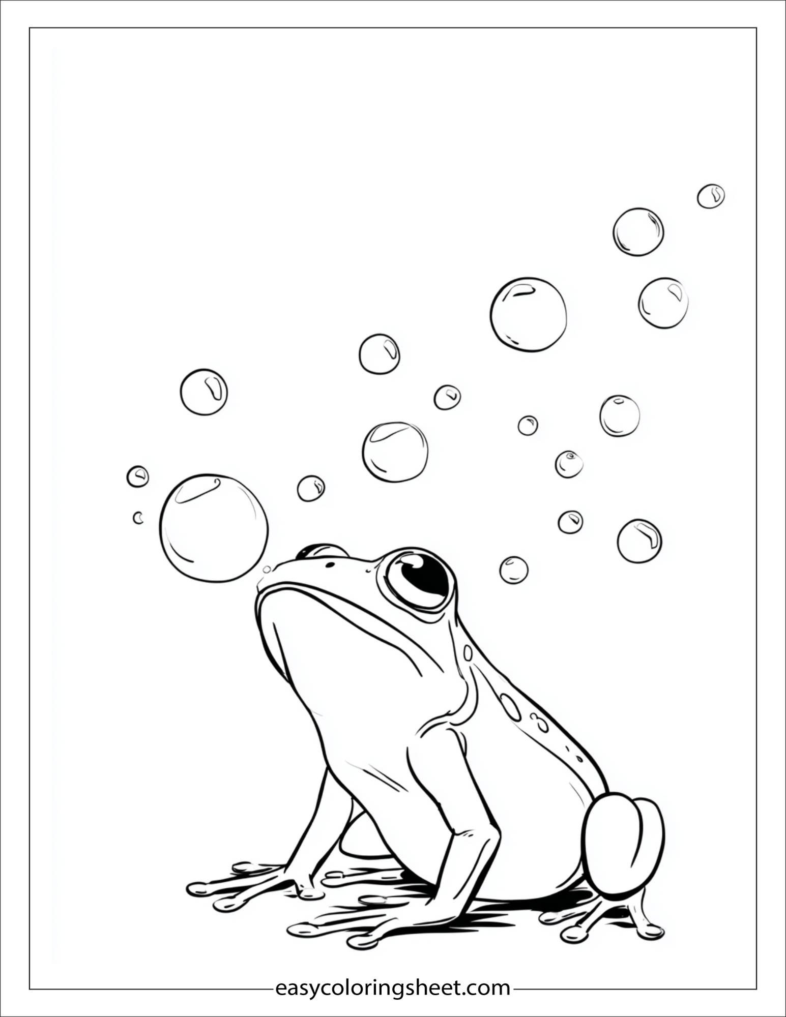 Frog blowing bubbles