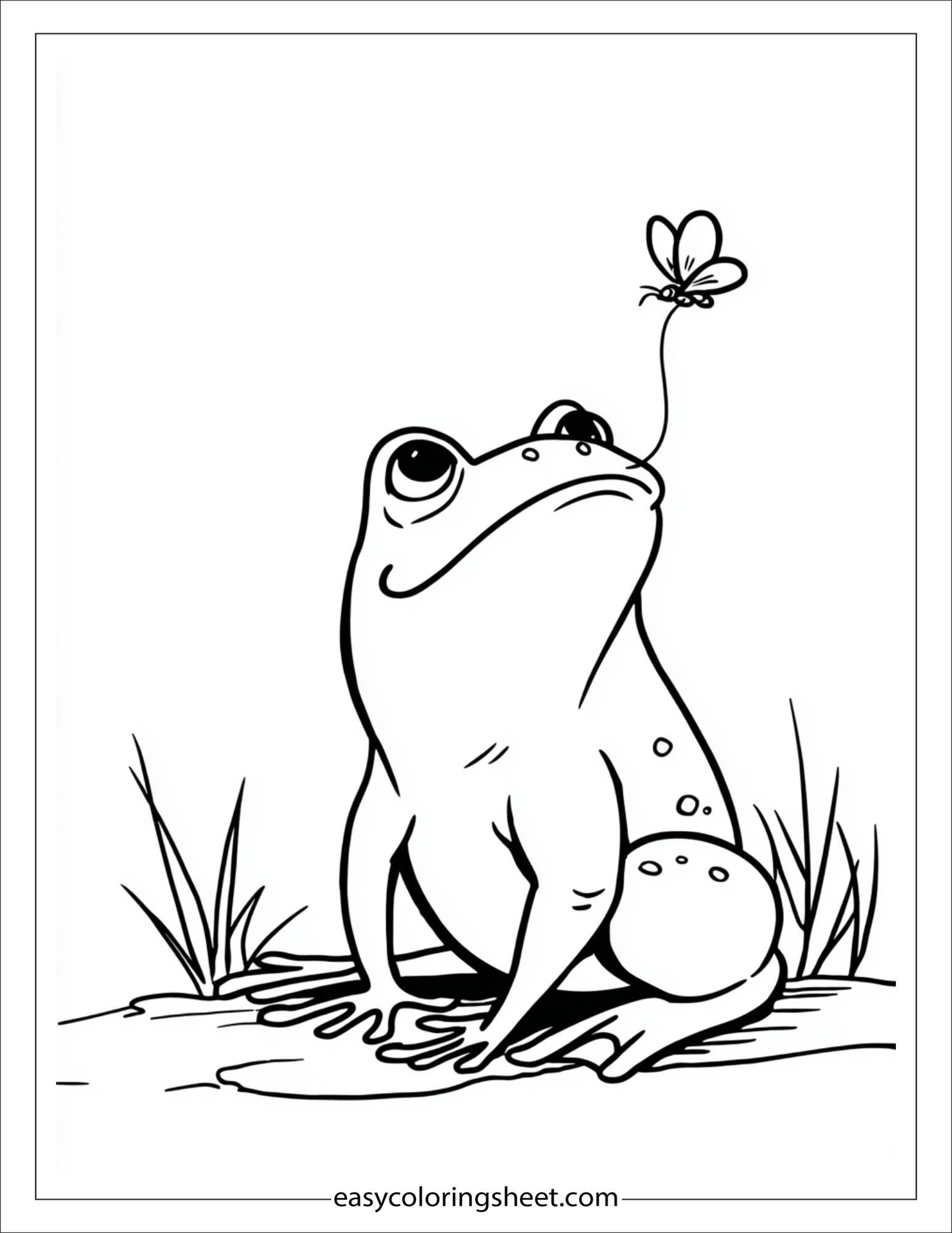 Frog catching flies