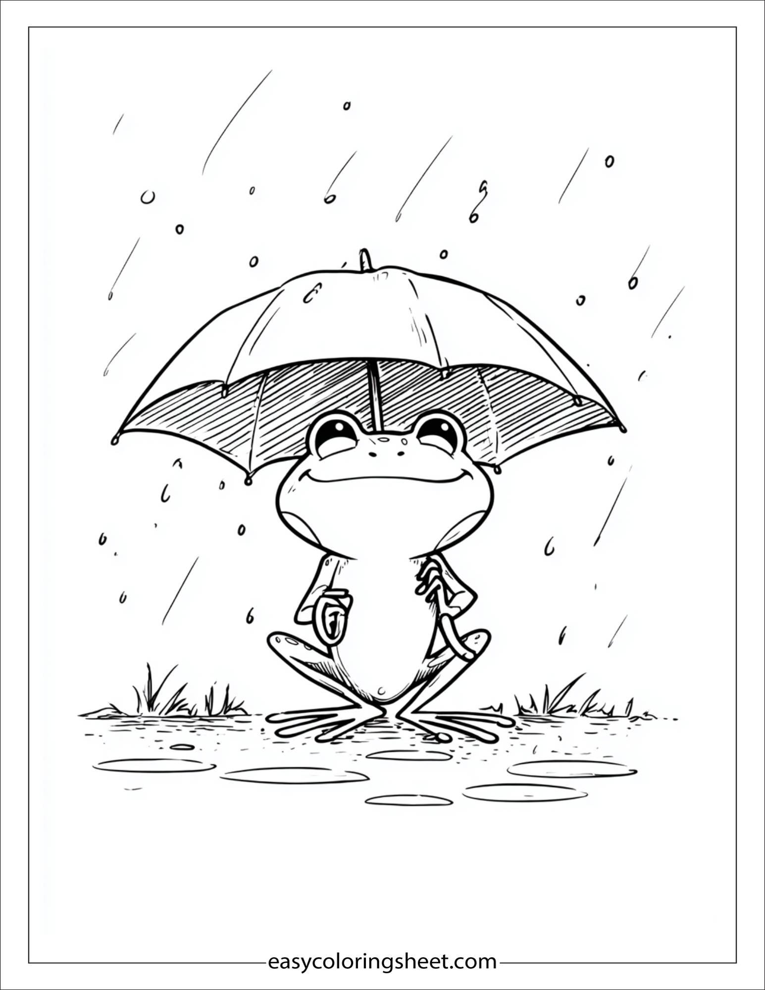 Frog dancing under rain