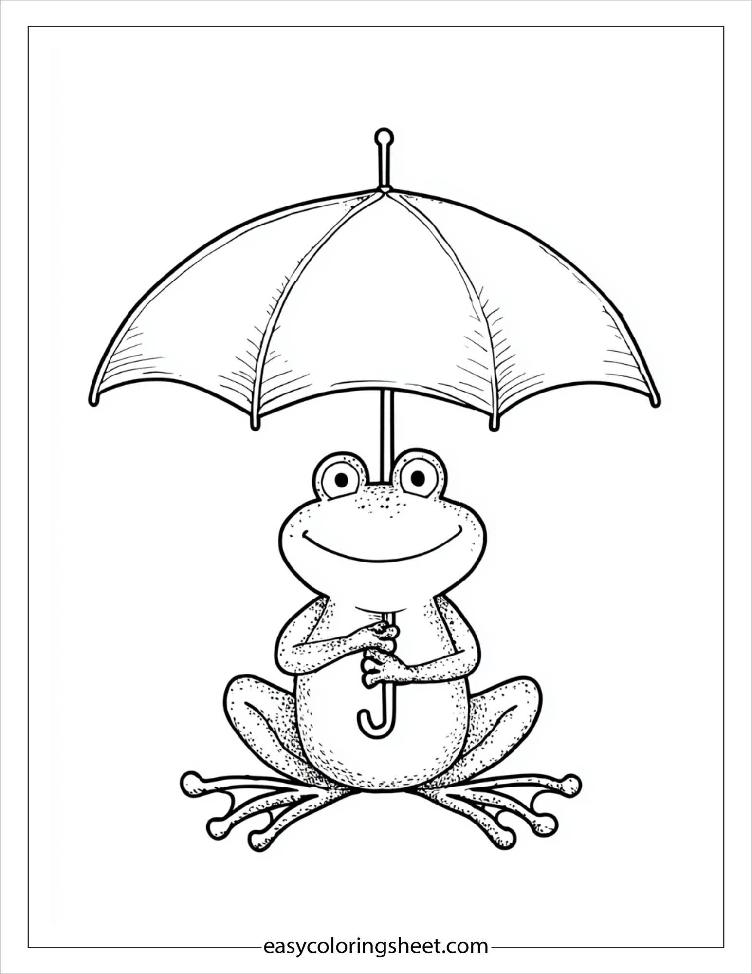 Frog holding an umbrella